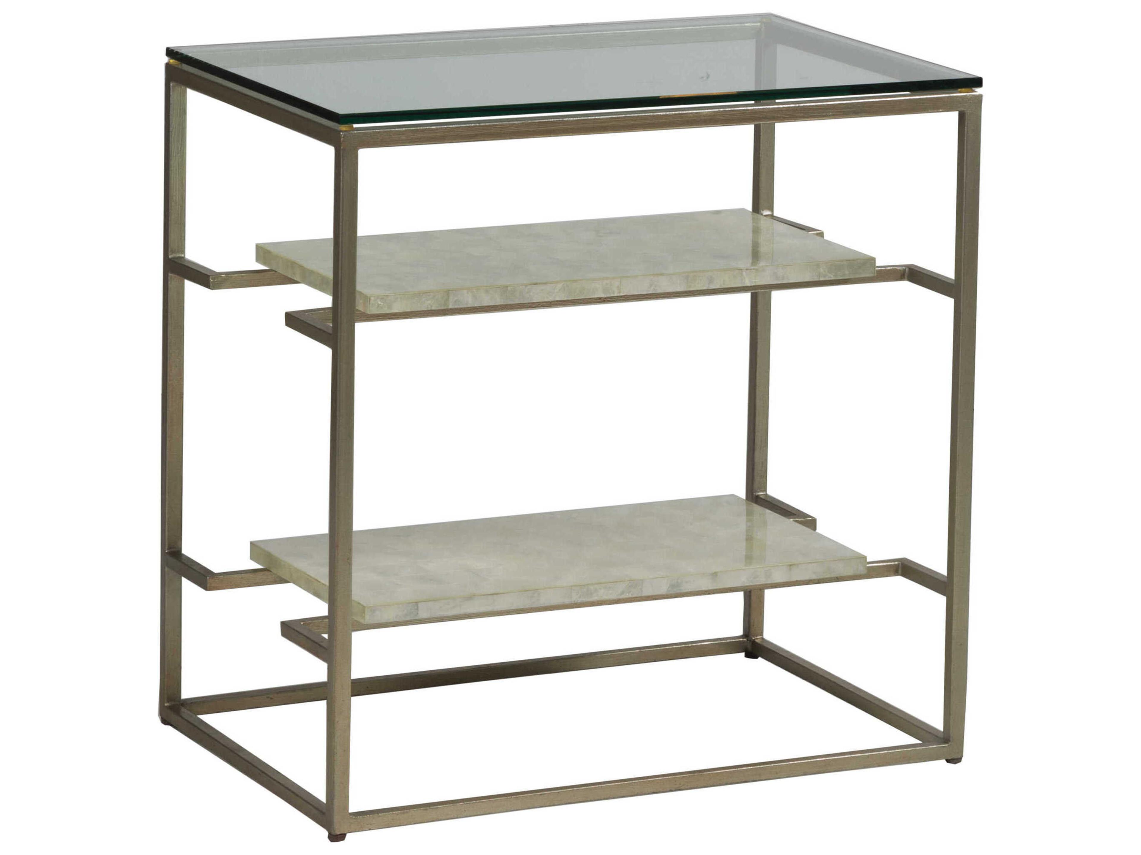 Cumulus Rectangular Glass Champagne End Table