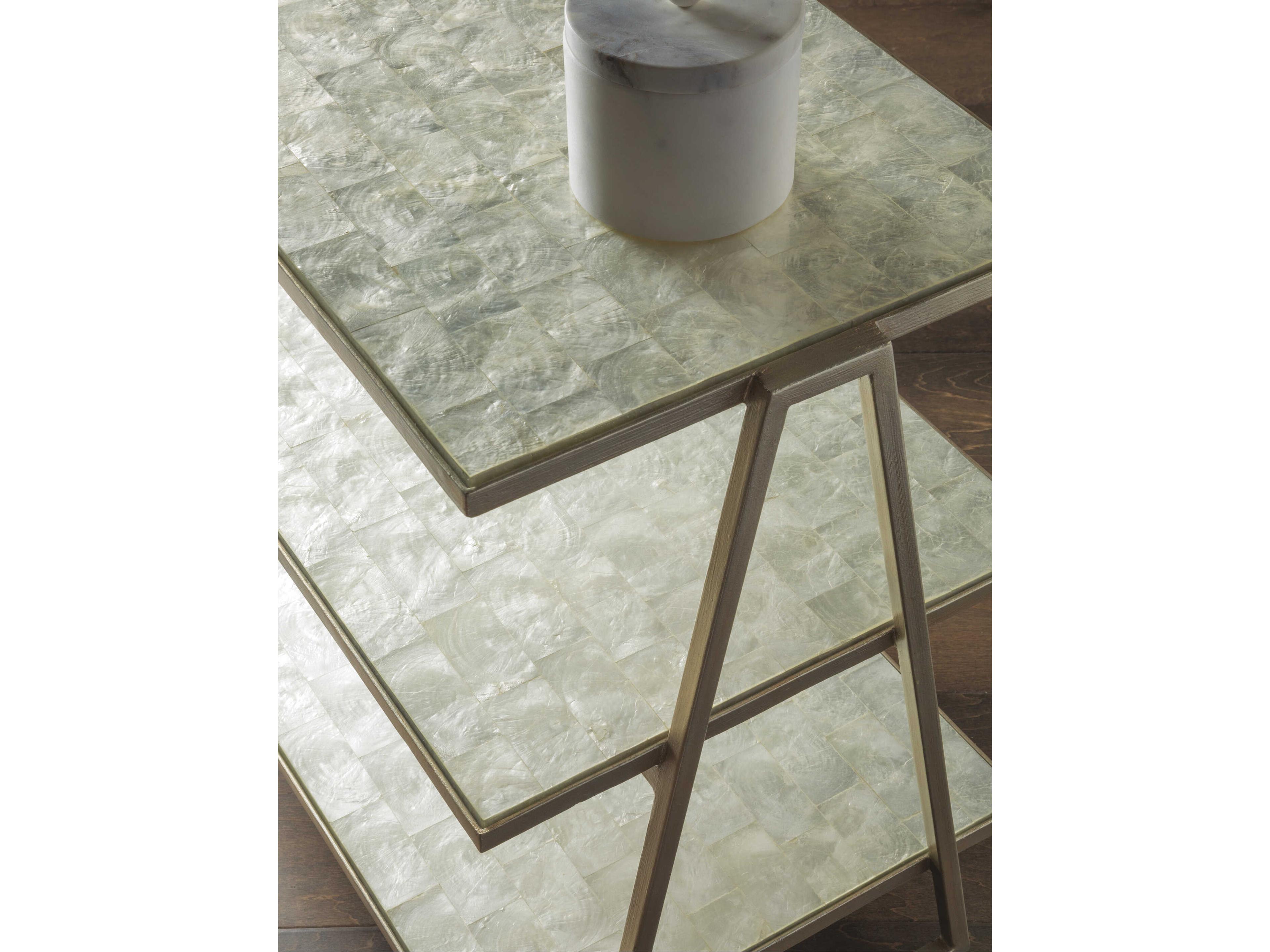 Artistica Cumulus Rectangular Capiz Champagne End Table