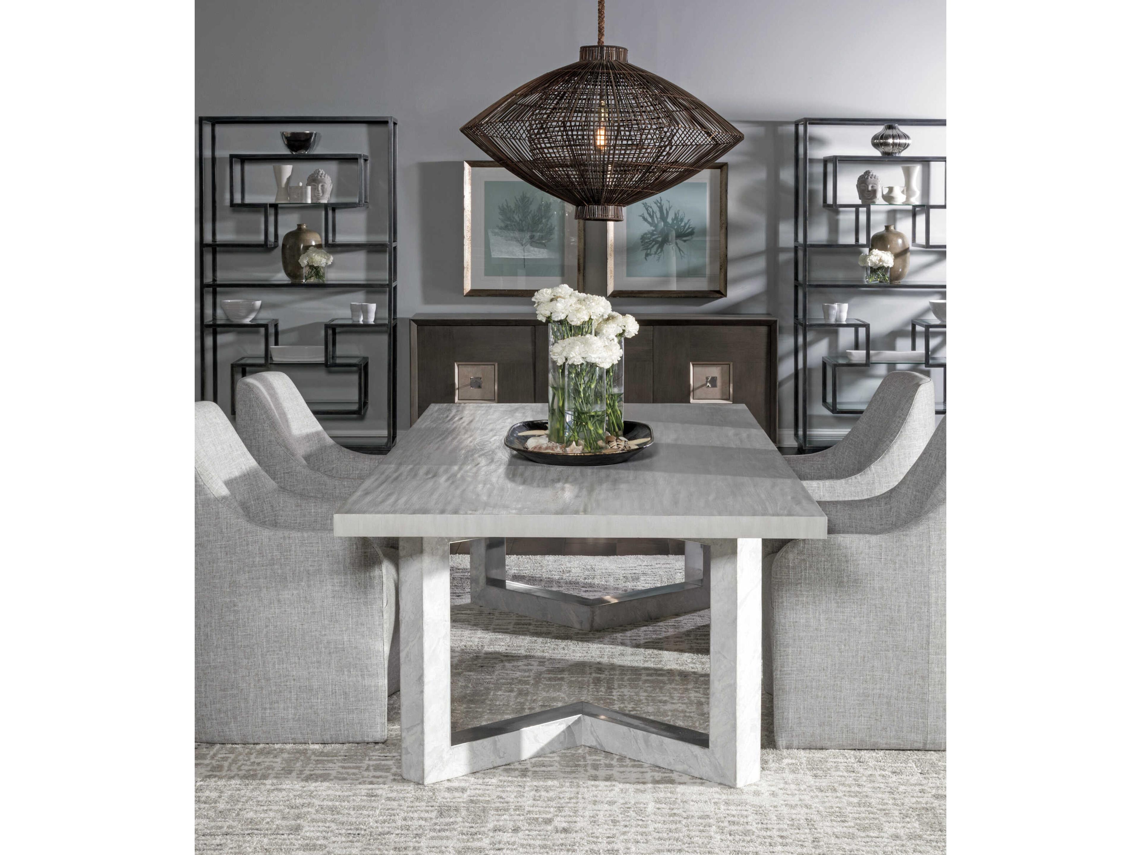 Artistica Heller Rectangular Wood Gray Dining Table