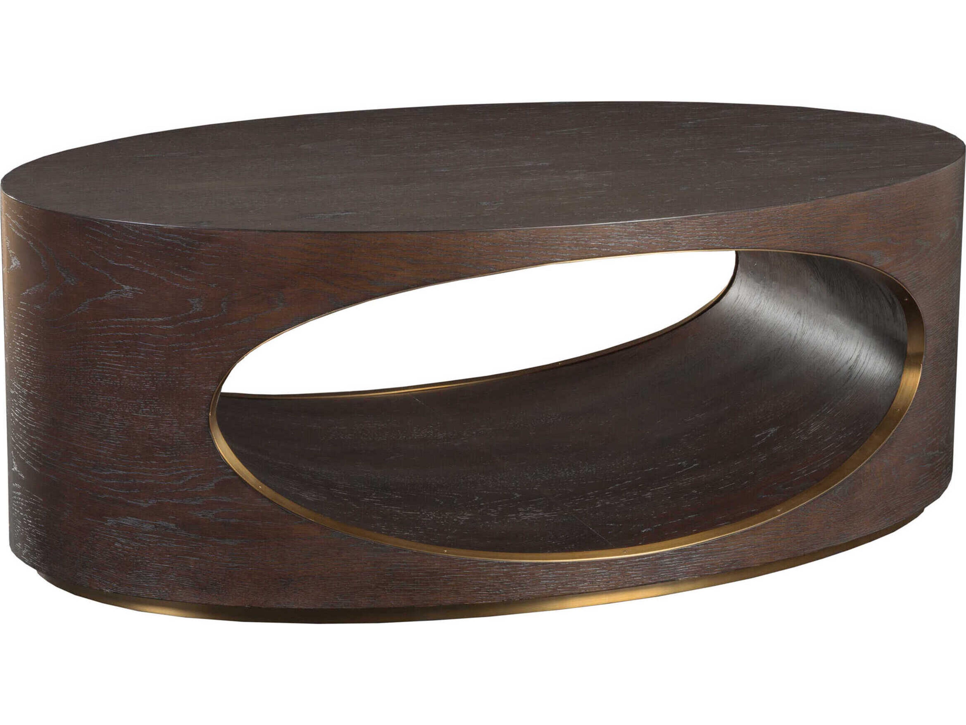 Verbatim Oval Wood Dark Brown Coffee Table