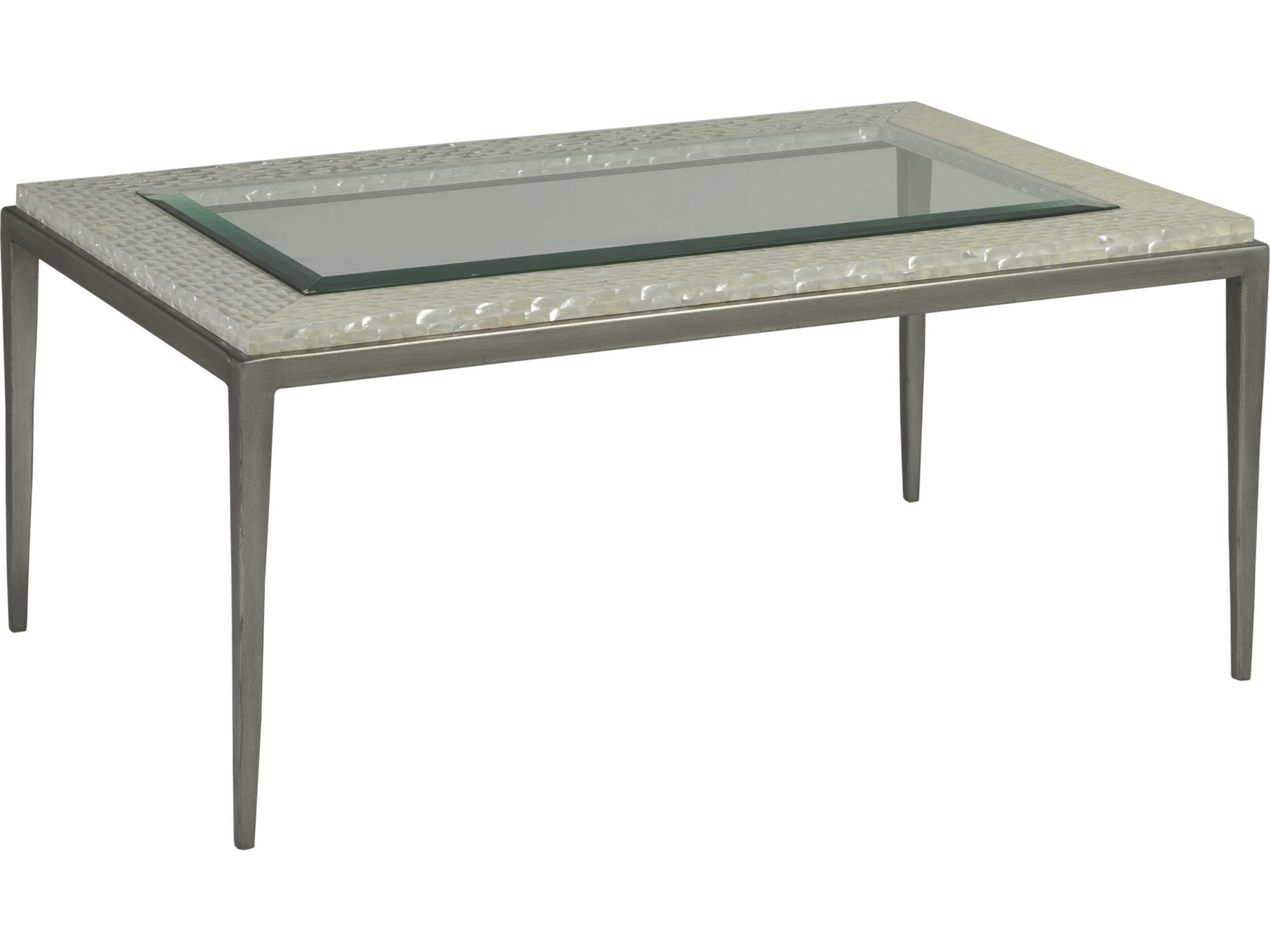 Brilliante Rectangular Glass Silver Foil Coffee Table