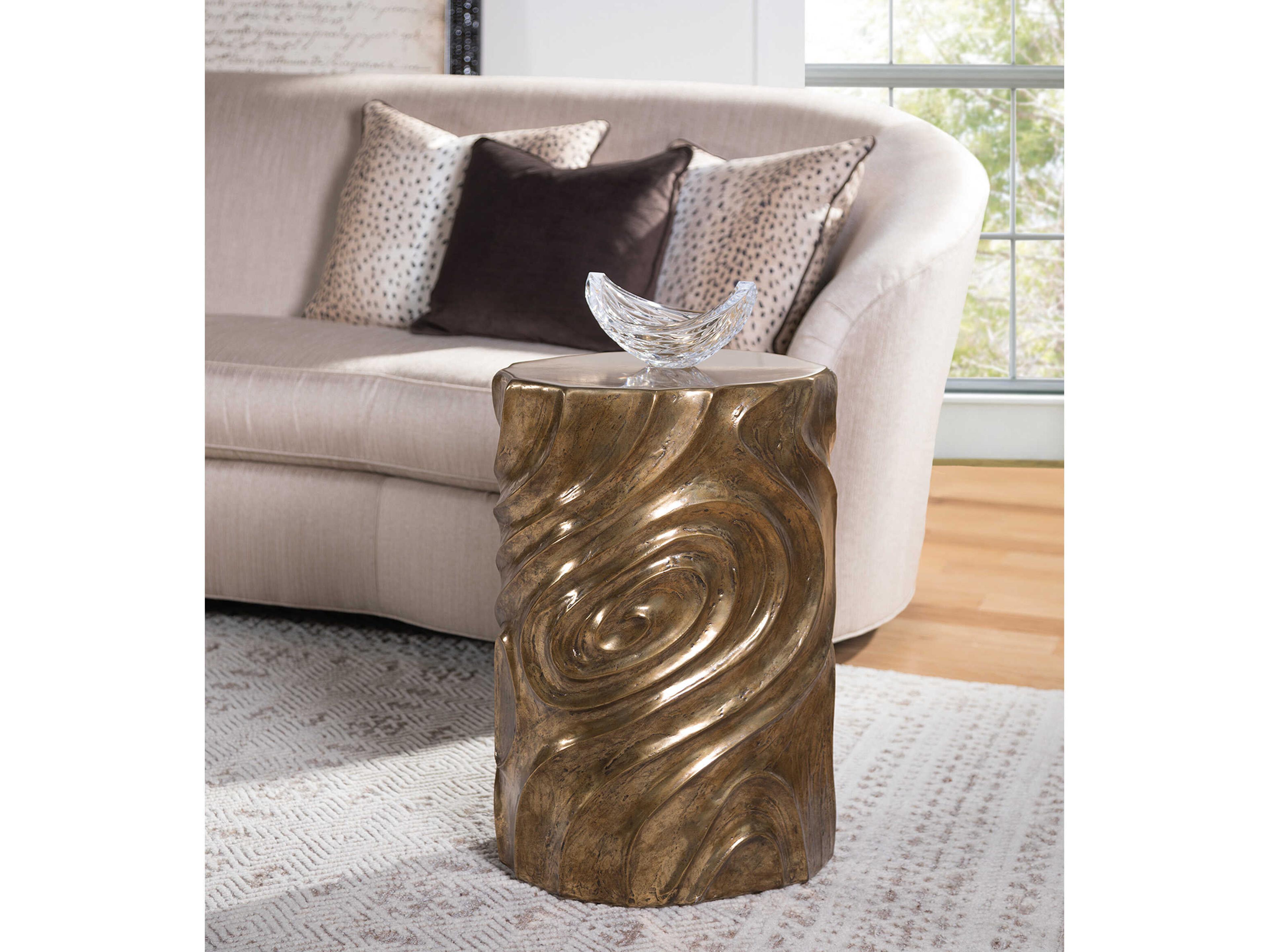 Artistica Catalan Metal Bronze End Table
