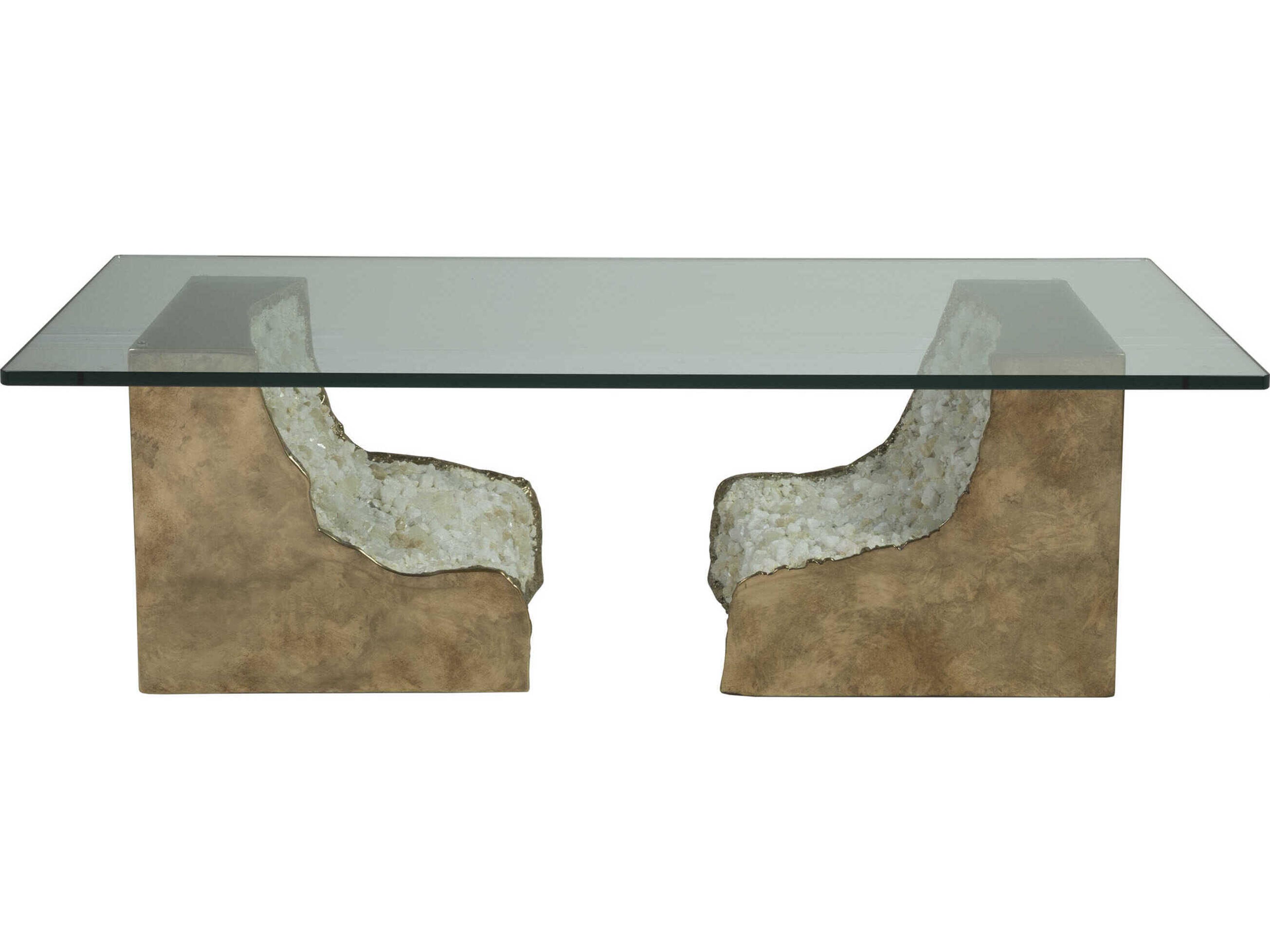 Artistica Apricity Rectangular Glass Bronze Coffee Table