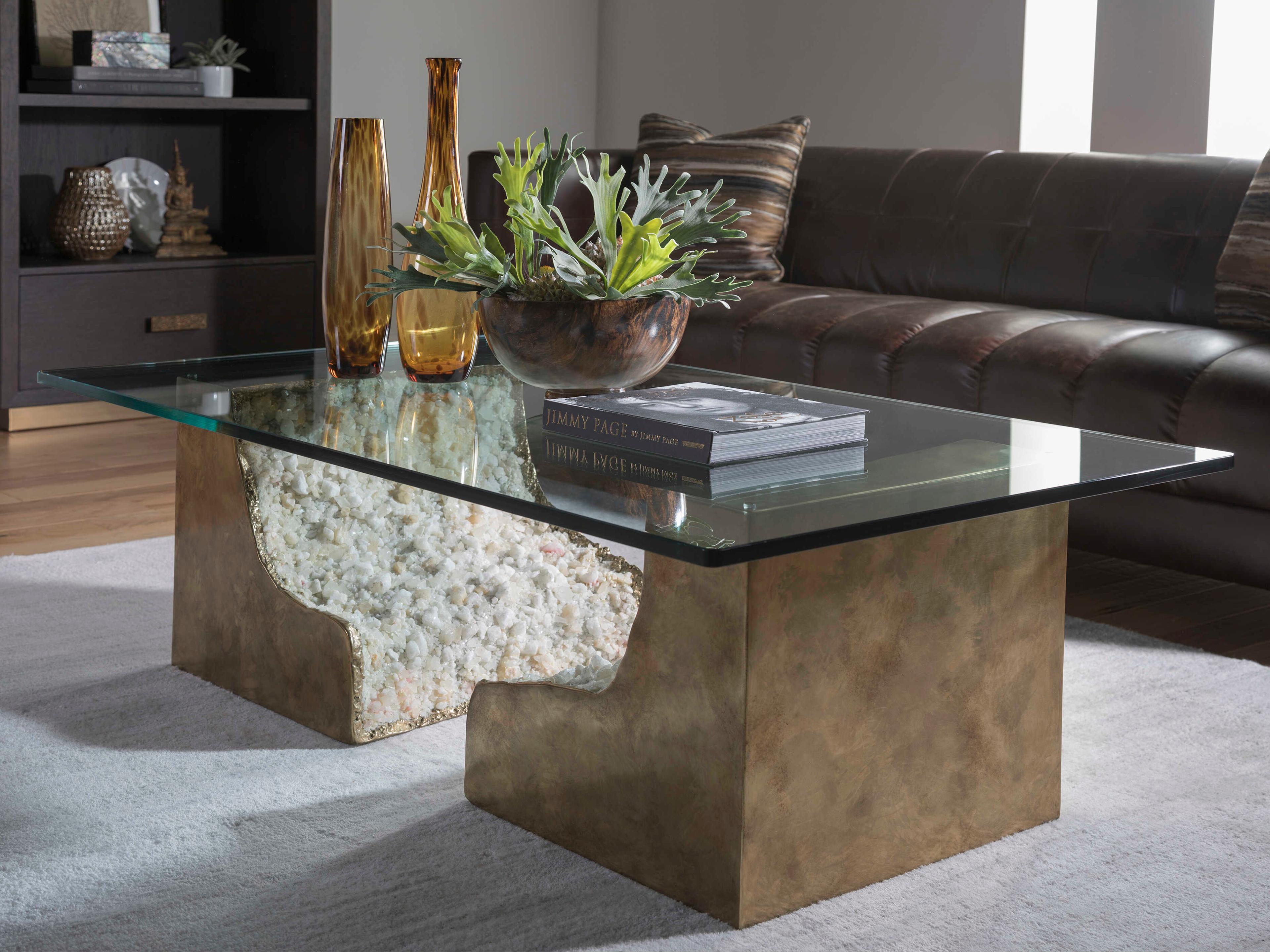 Artistica Apricity Rectangular Glass Bronze Coffee Table
