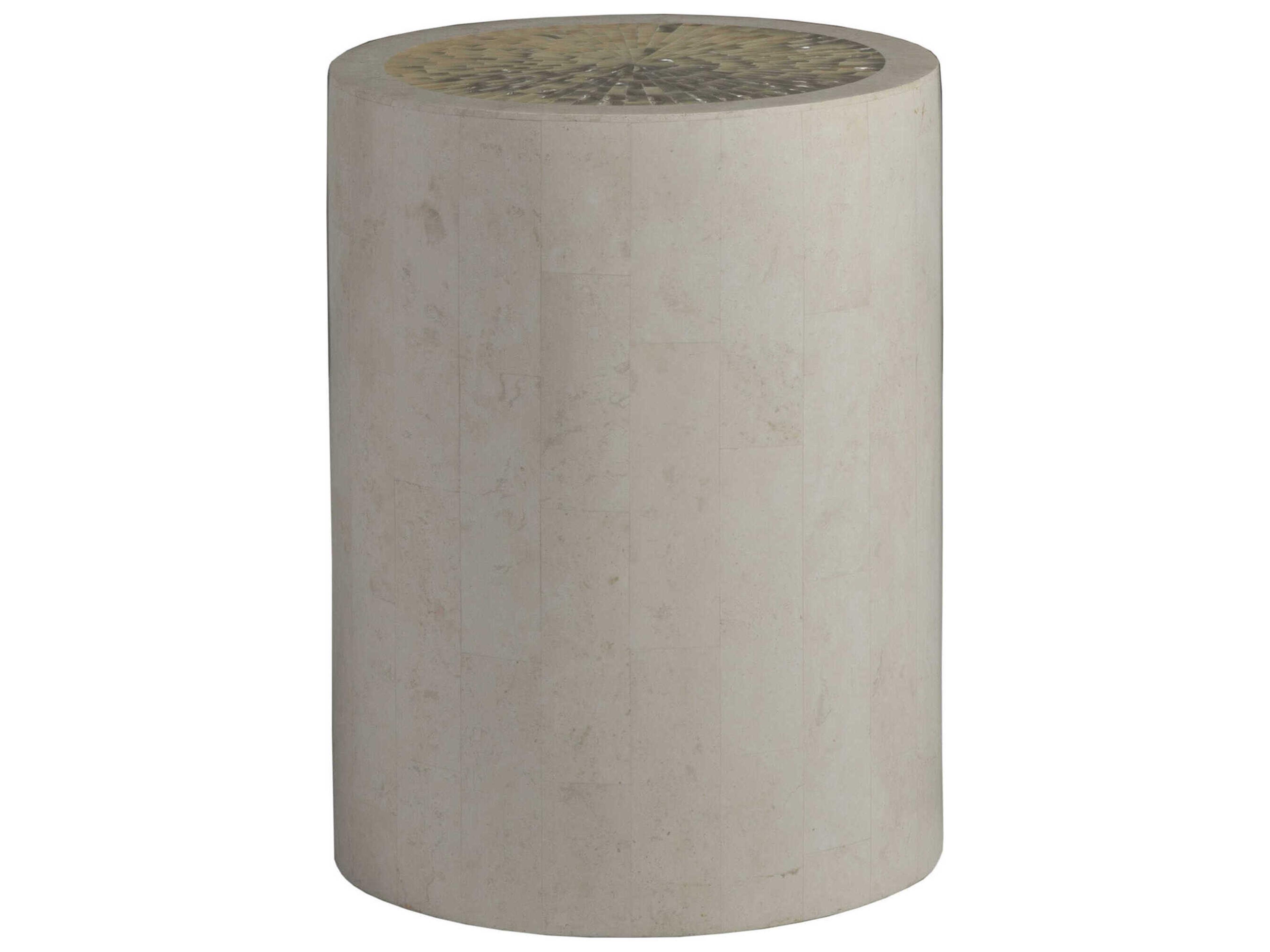 Mimi Round Capiz White End Table