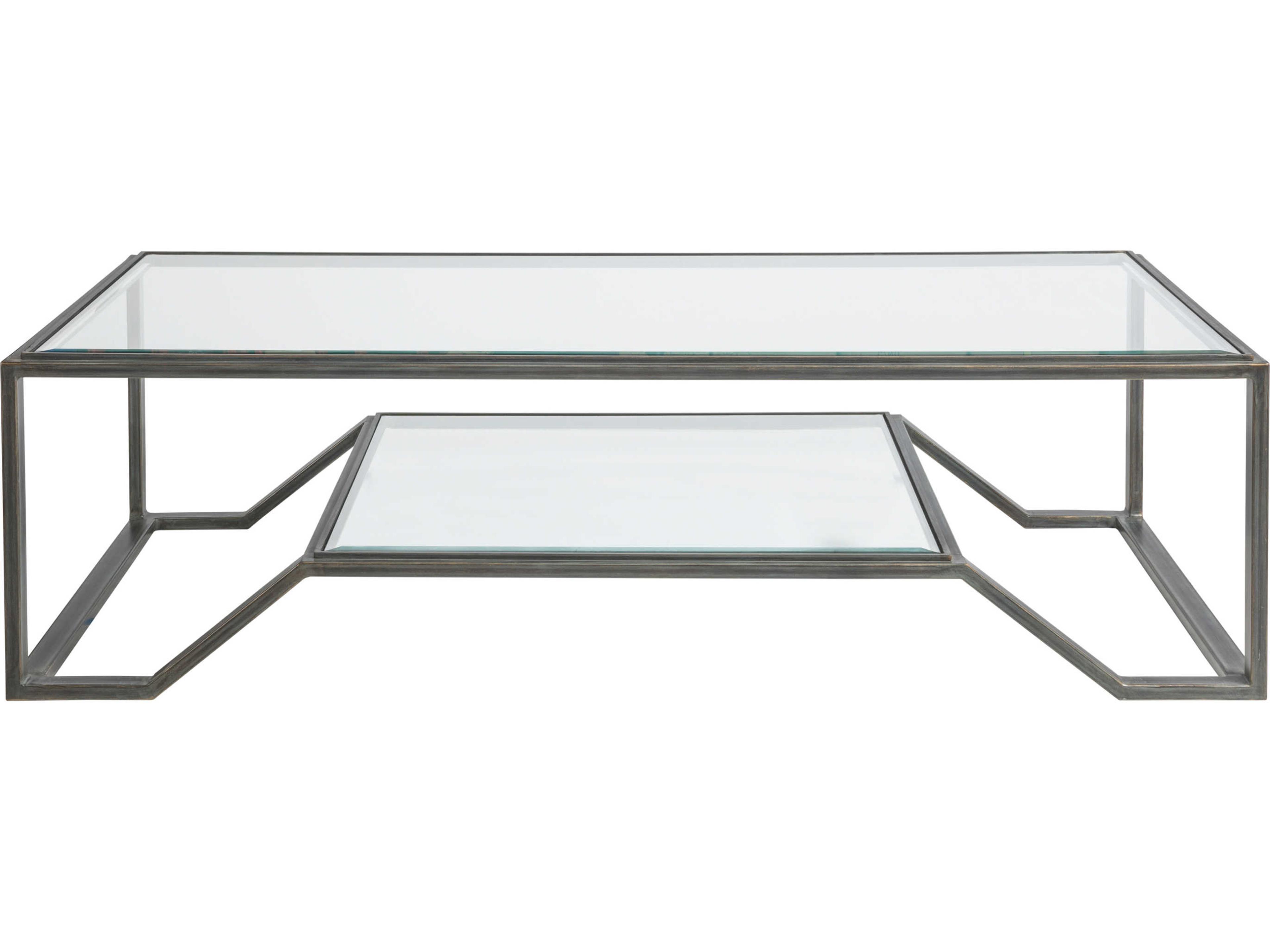 Artistica Metal Designs Byron Rectangular Glass Cocktail Table