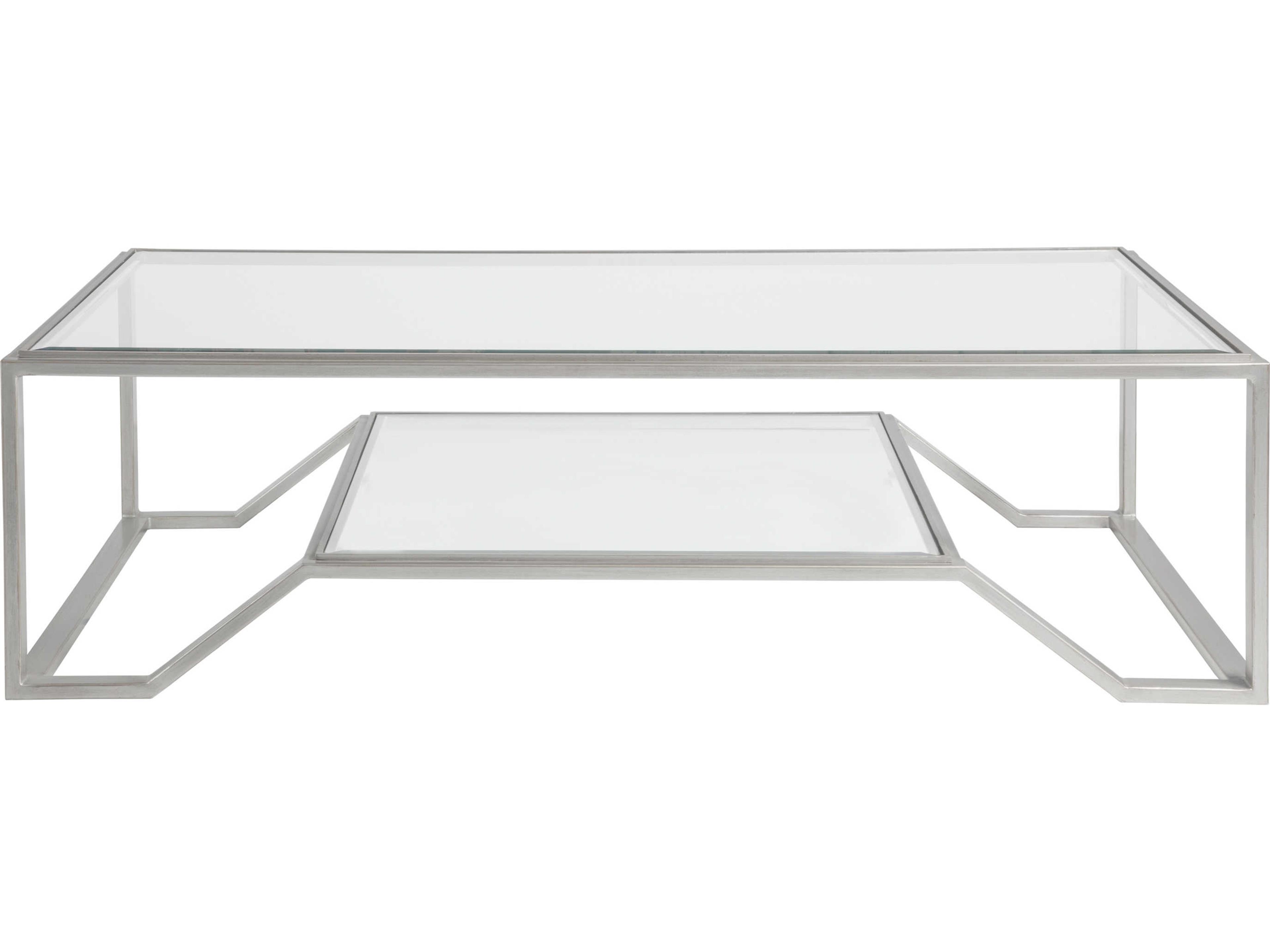 Artistica Metal Designs Byron Rectangular Glass Argento Cocktail Table
