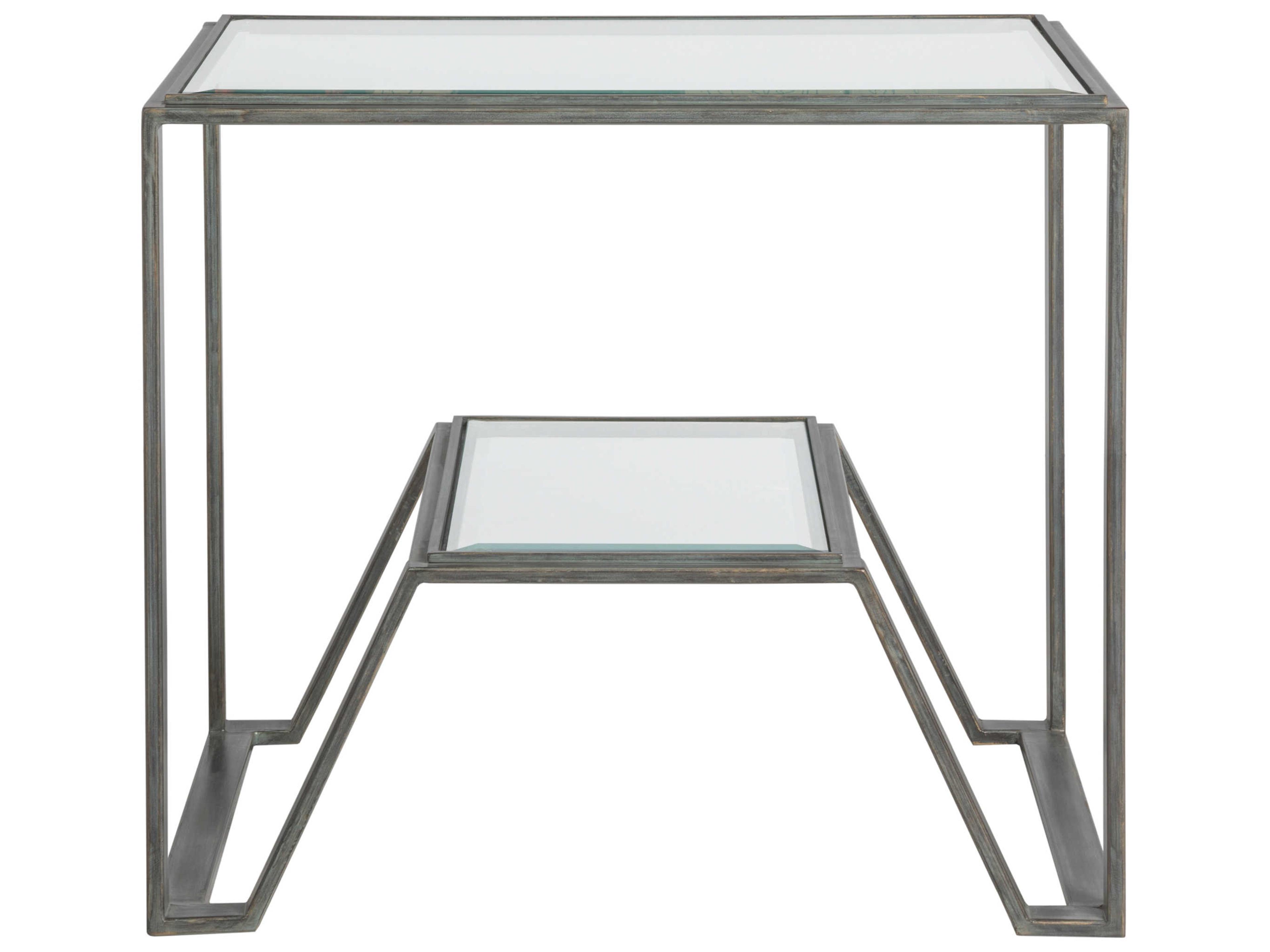 Artistica Metal Designs Byron Rectangular Glass End Table