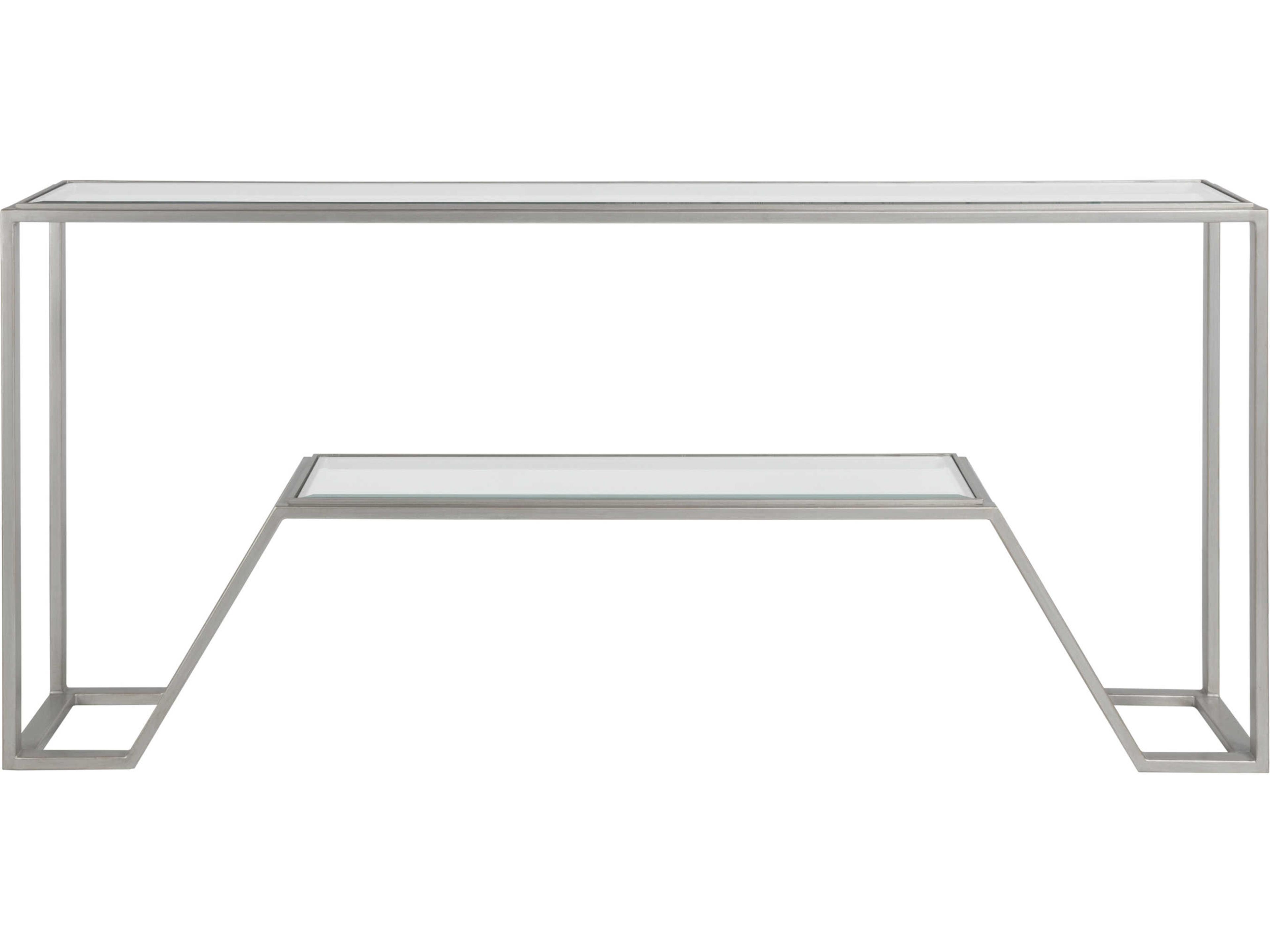 Artistica Metal Designs Byron Rectangular Glass Argento Console Table