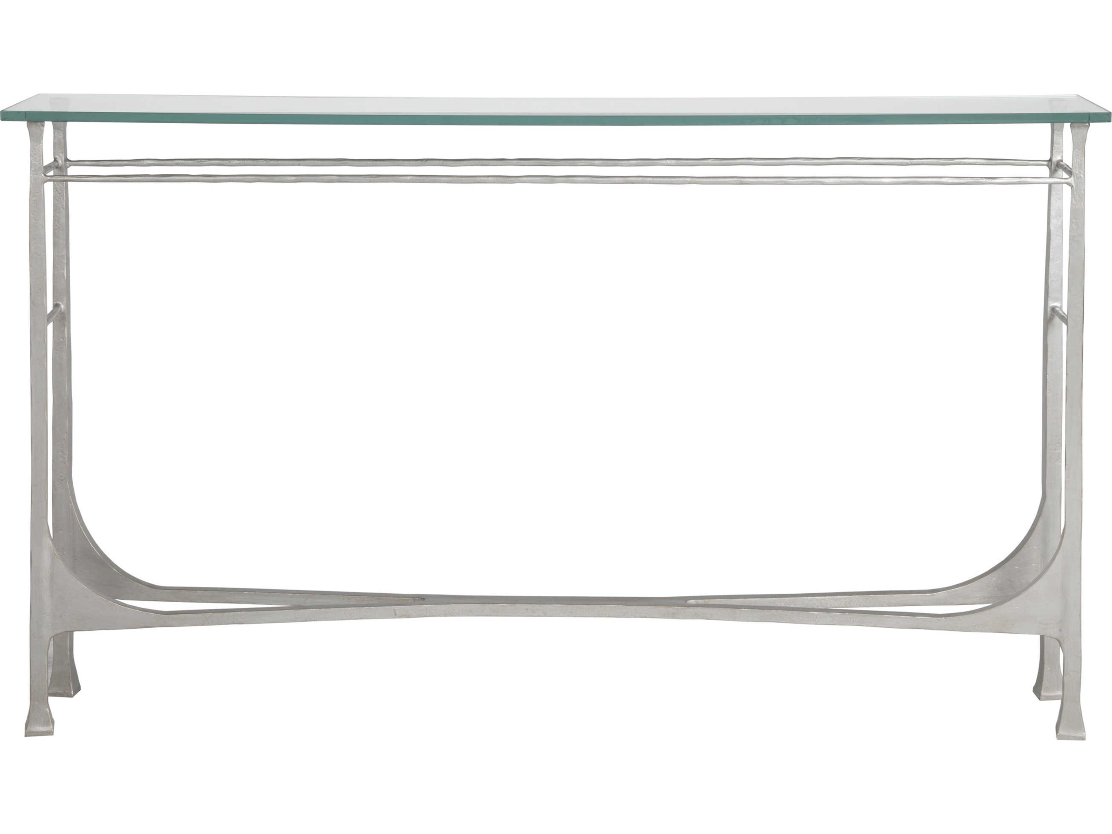 Artistica Metal Designs Bruno Rectangular Glass Argento Console Table
