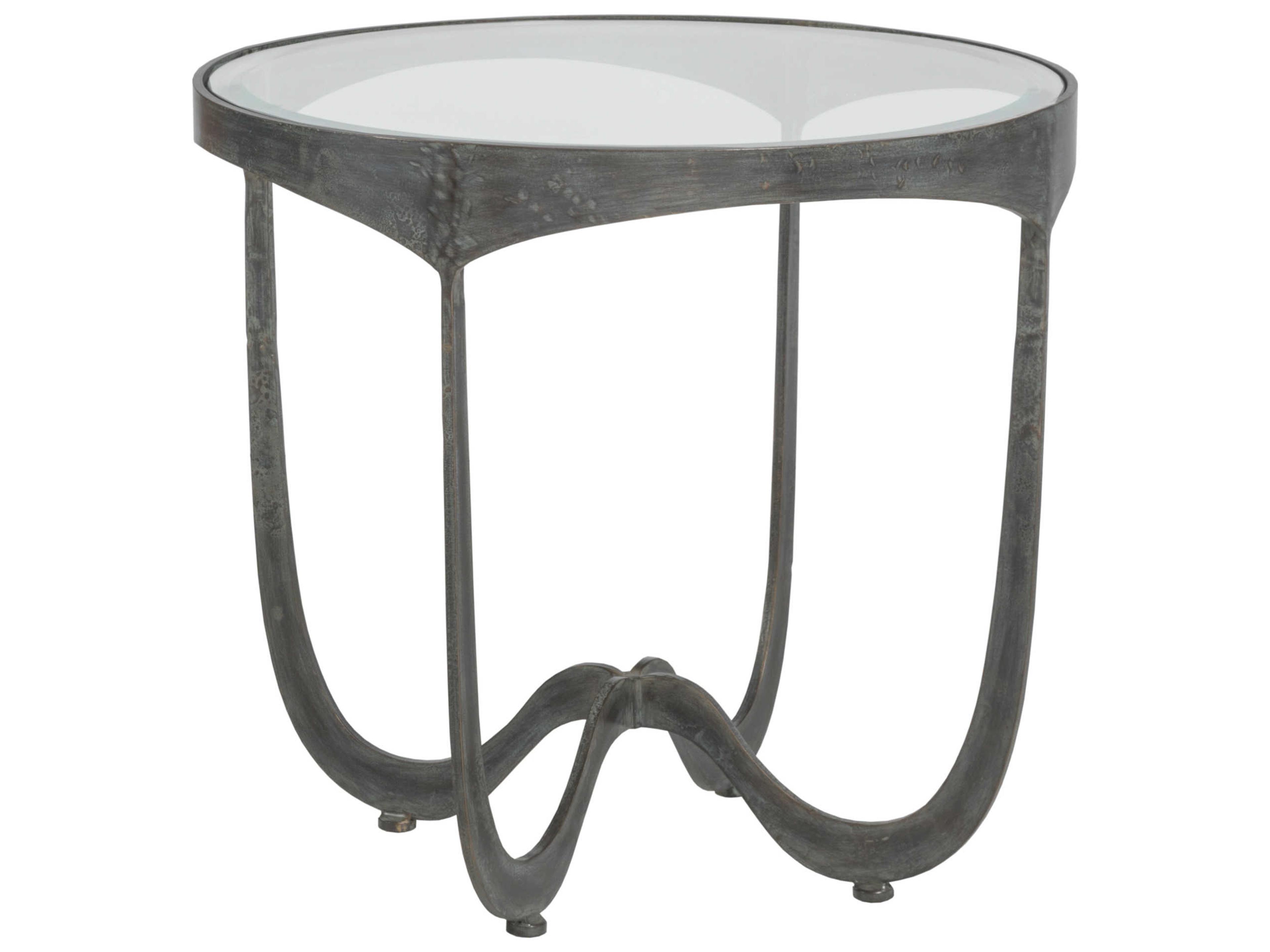 Metal Designs Sophie Round Glass End Table