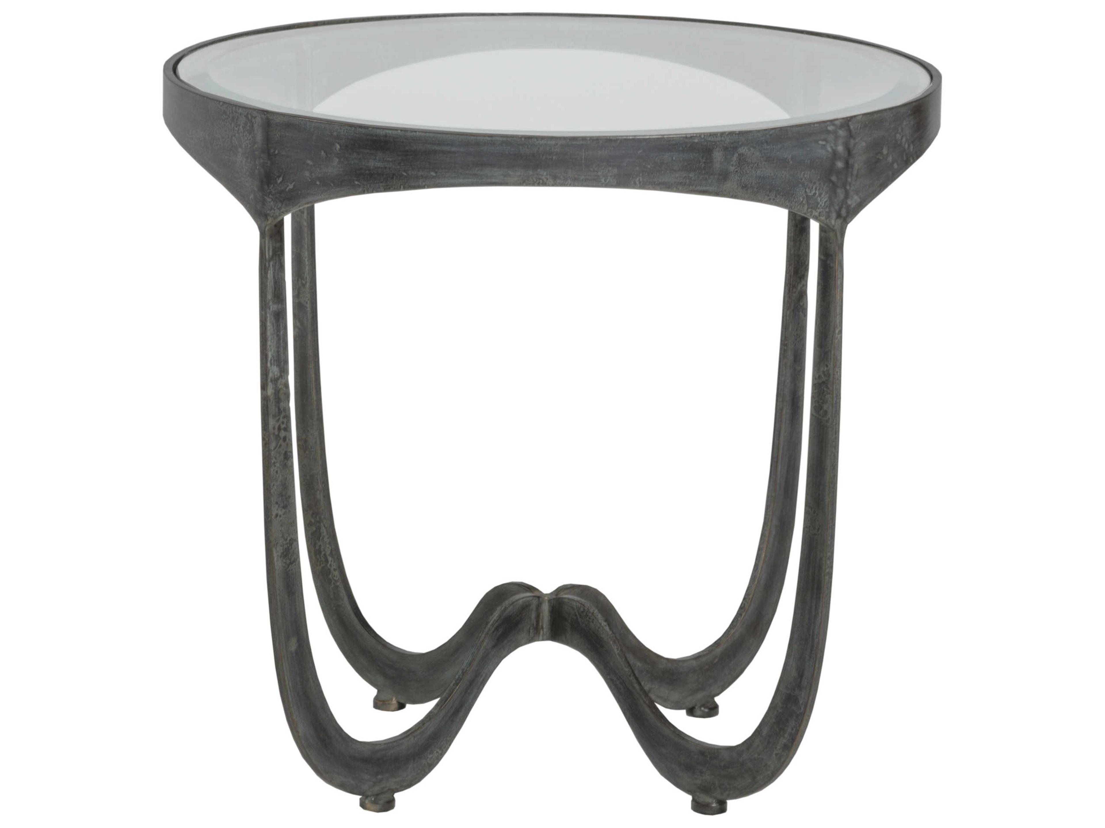 Artistica Metal Designs Sophie Round Glass End Table
