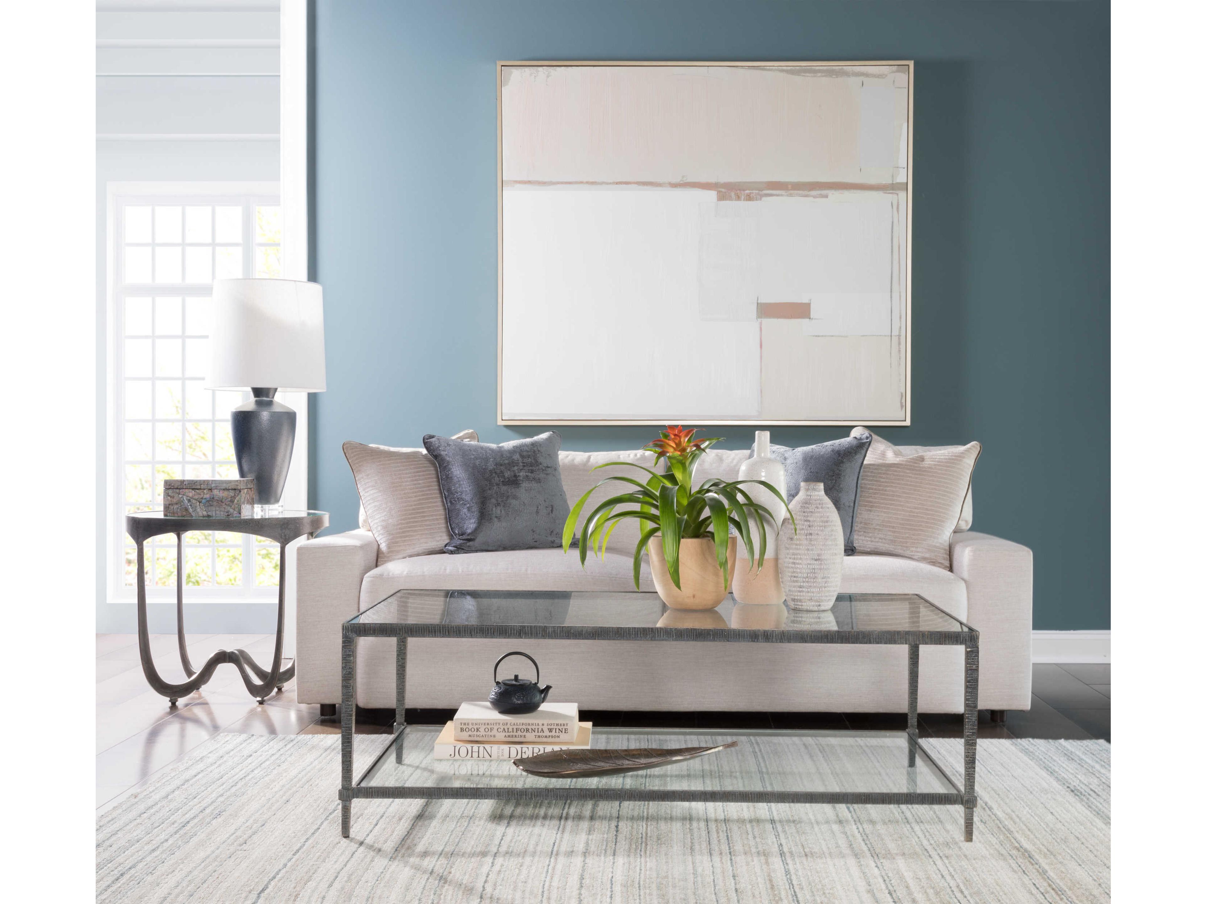 Artistica Metal Designs Claret Rectangular Glass Cocktail Table