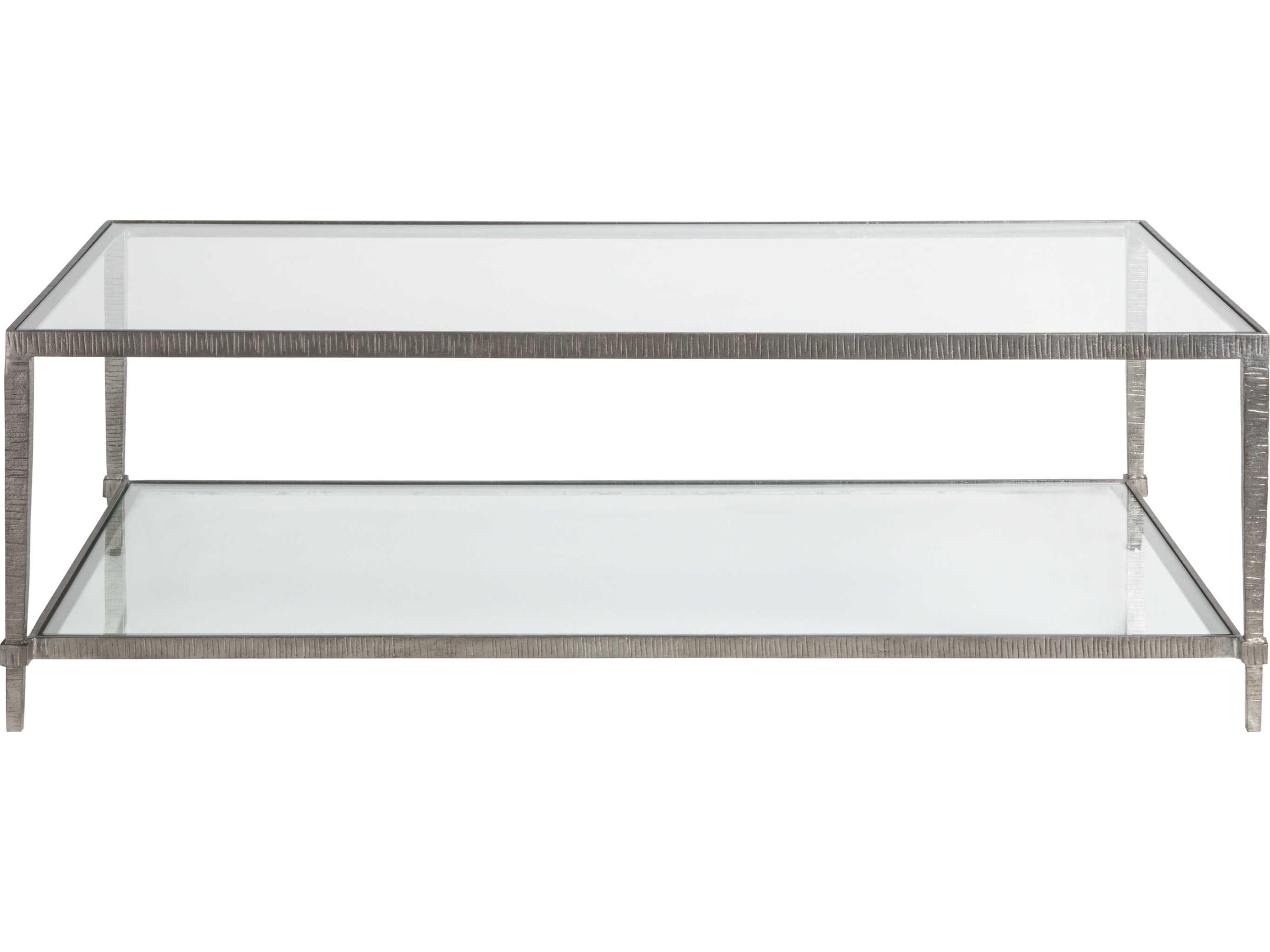 Artistica Metal Designs Claret Rectangular Glass Silver Leaf Cocktail Table