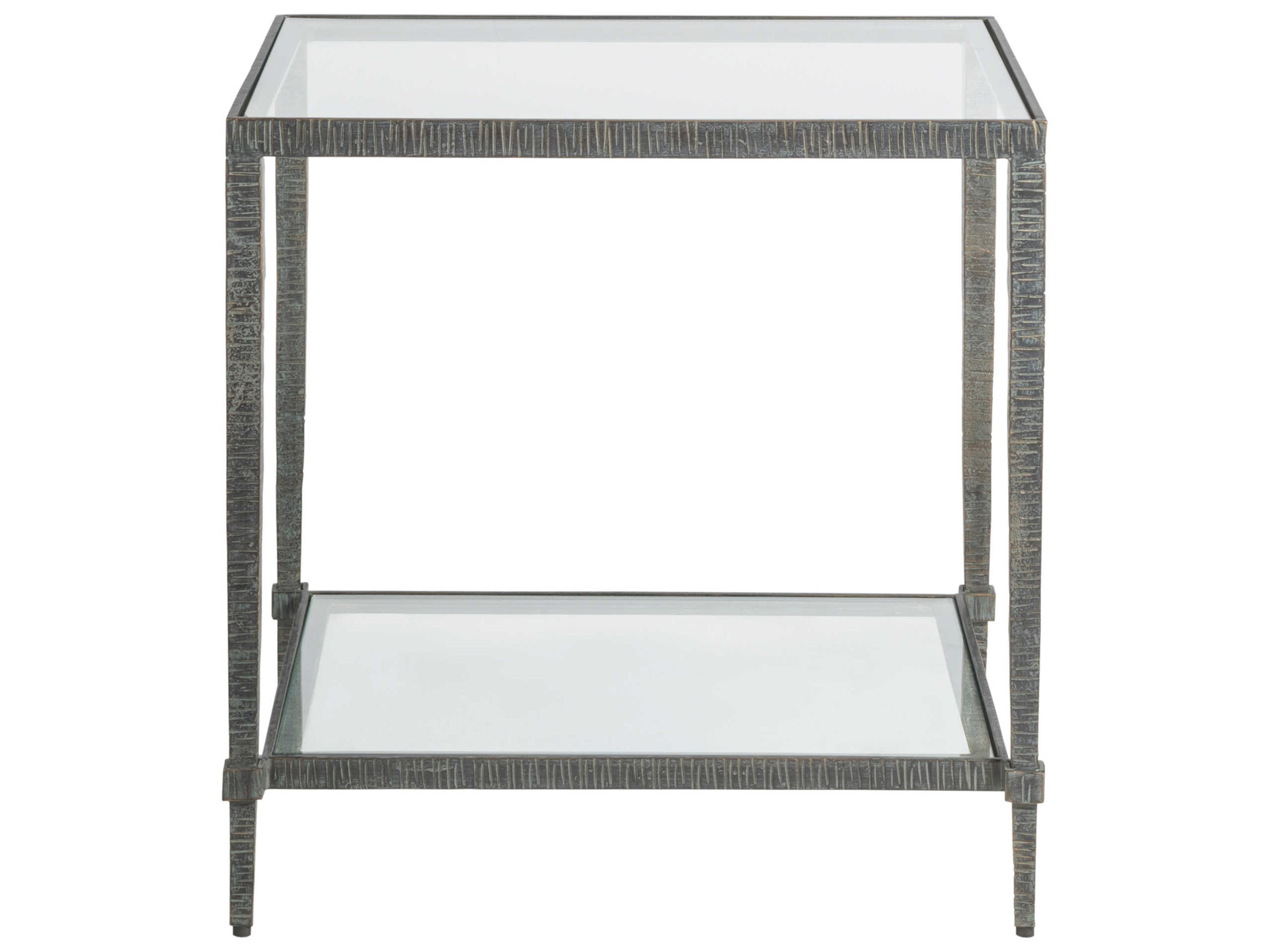 Artistica Metal Designs Claret Rectangular Glass End Table