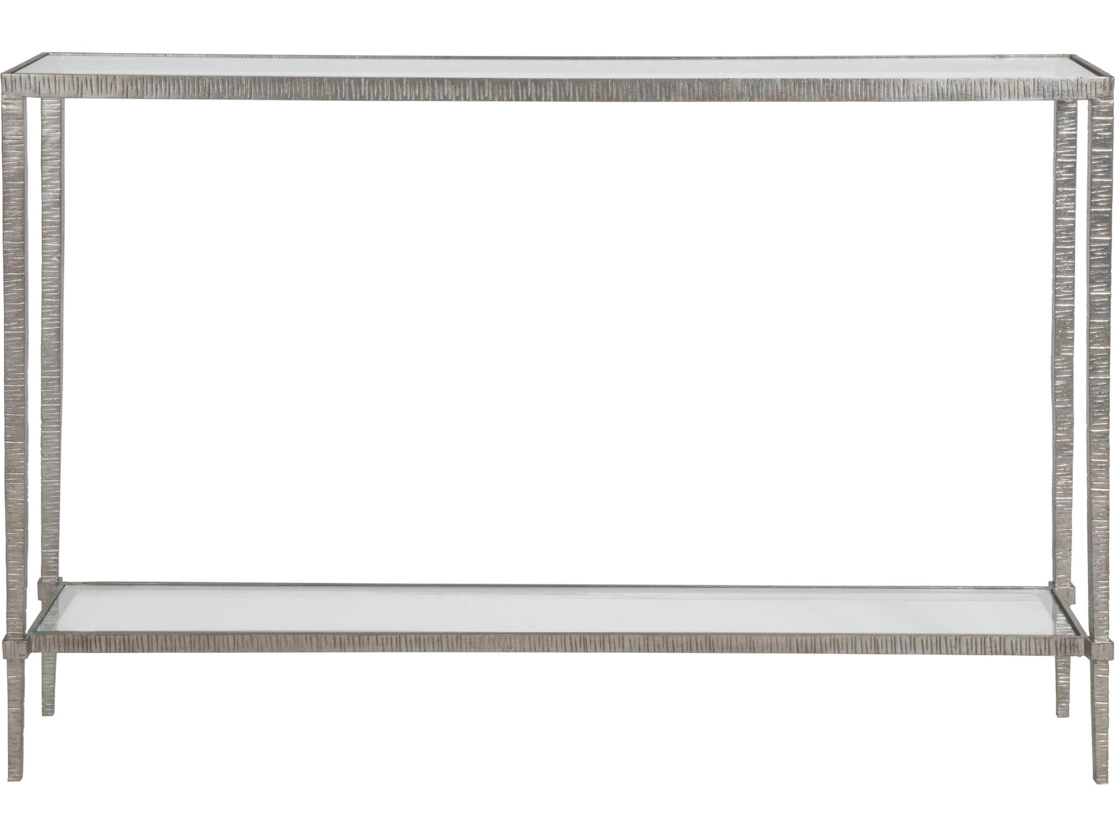Artistica Metal Designs Claret Rectangular Glass Silver Leaf Console Table