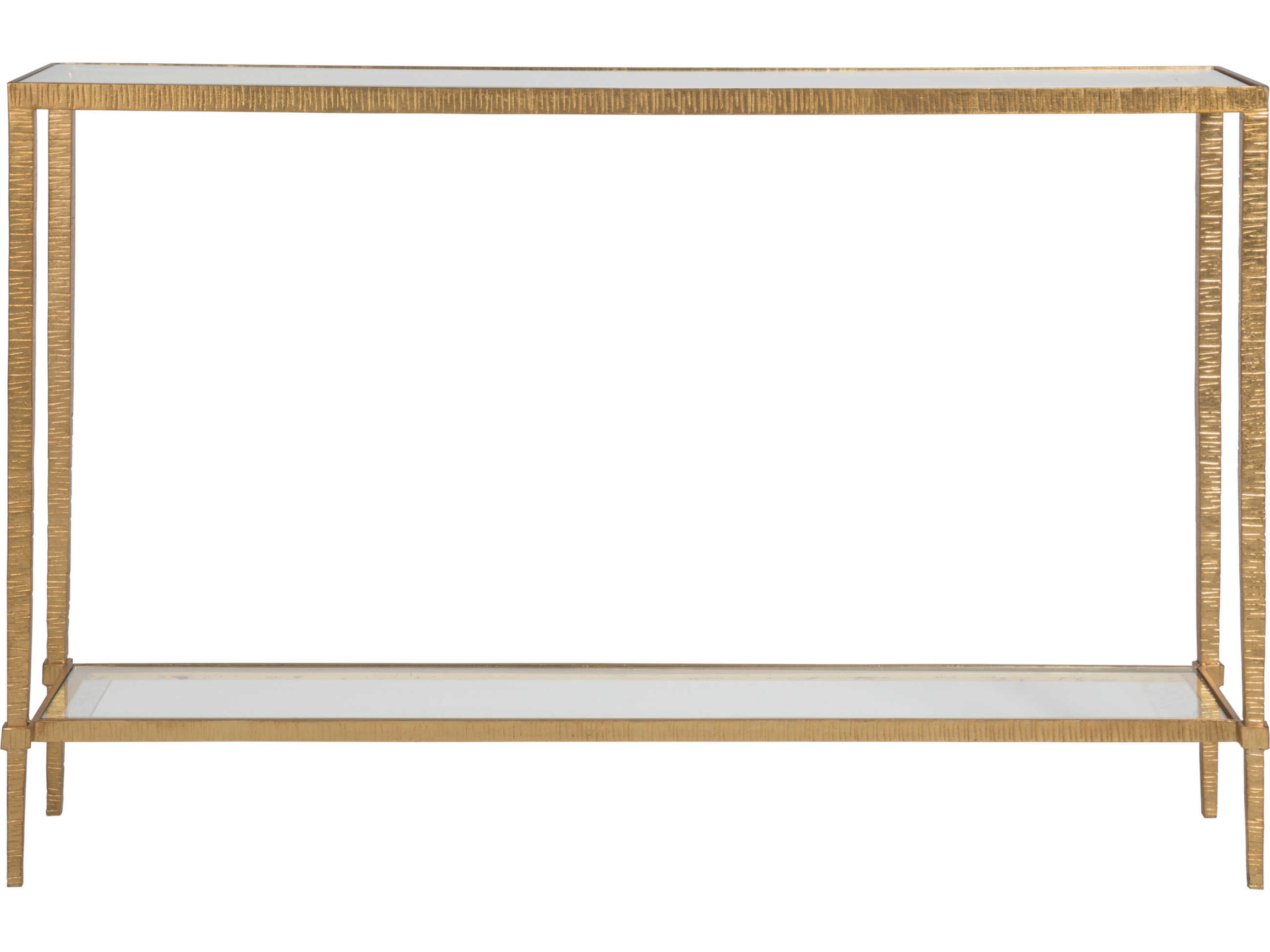 Artistica Metal Designs Claret Rectangular Glass Gold Leaf Console Table
