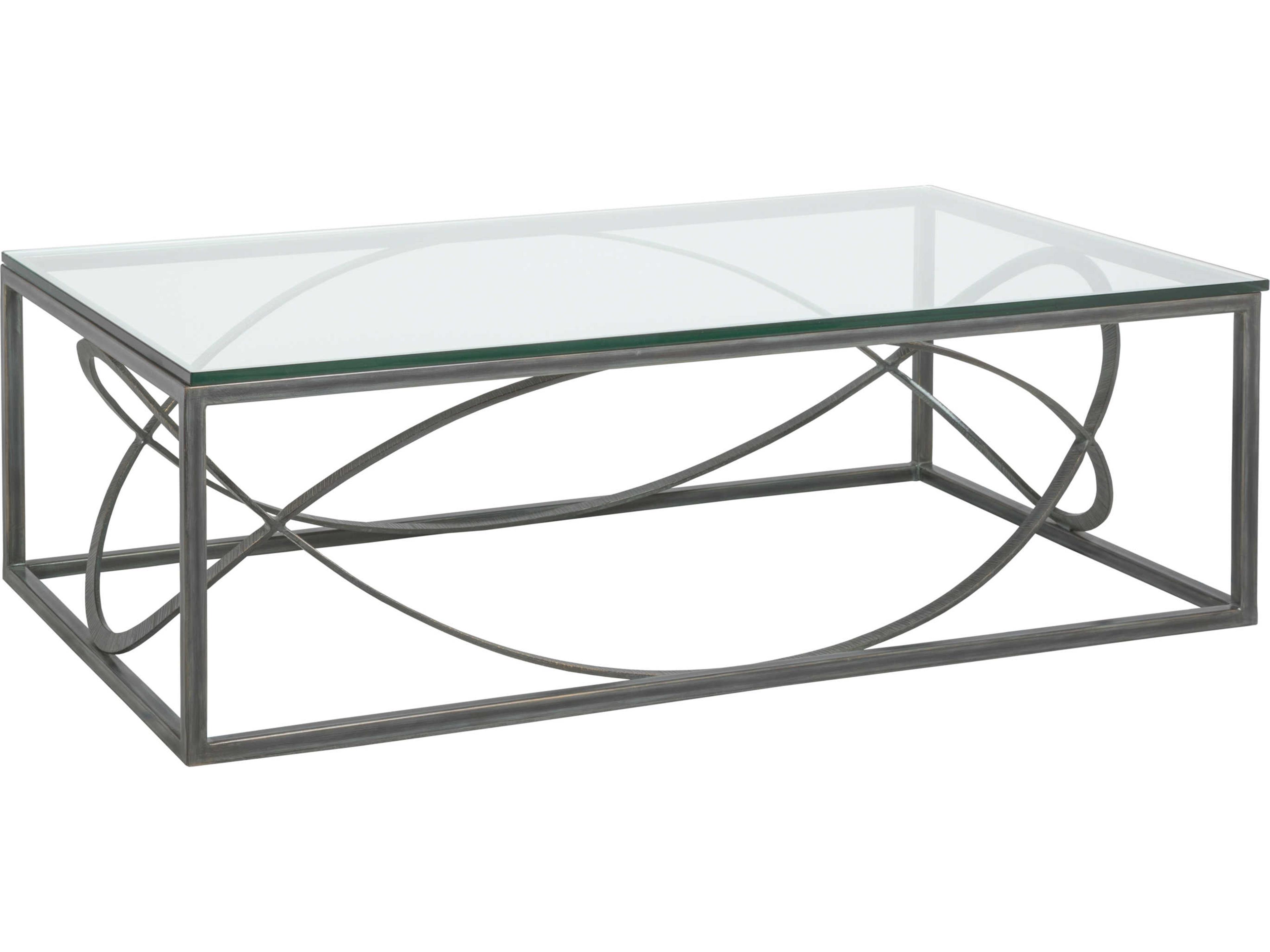 Metal Designs Ellipse Rectangular Glass Cocktail Table