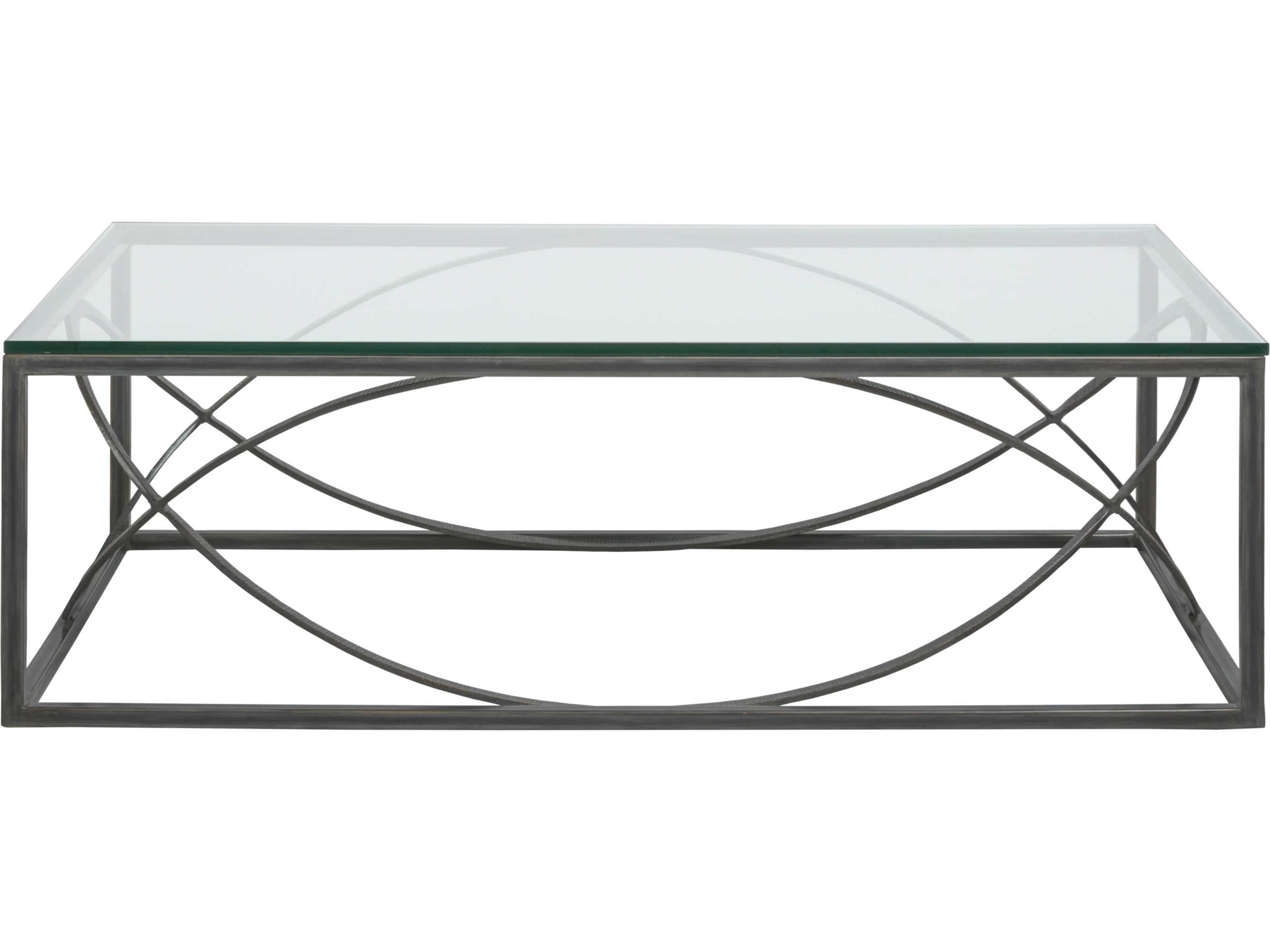 Artistica Metal Designs Ellipse Rectangular Glass Cocktail Table