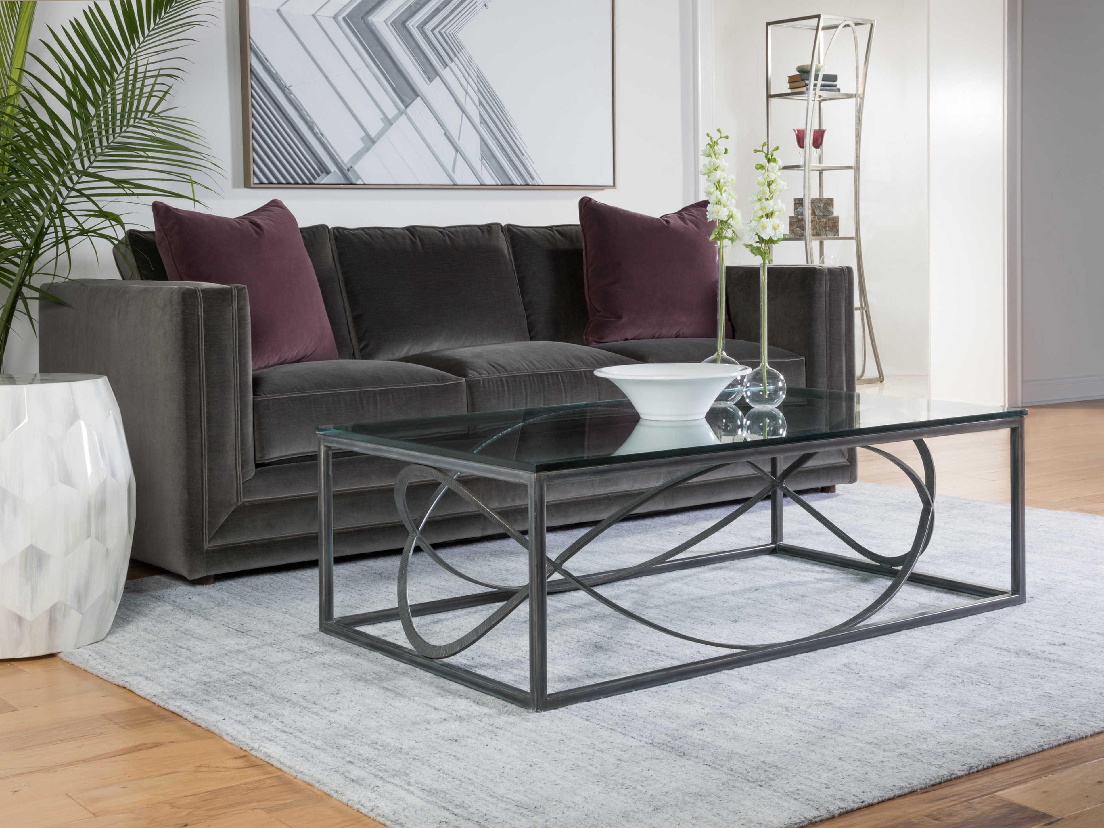 Artistica Metal Designs Ellipse Rectangular Glass Cocktail Table