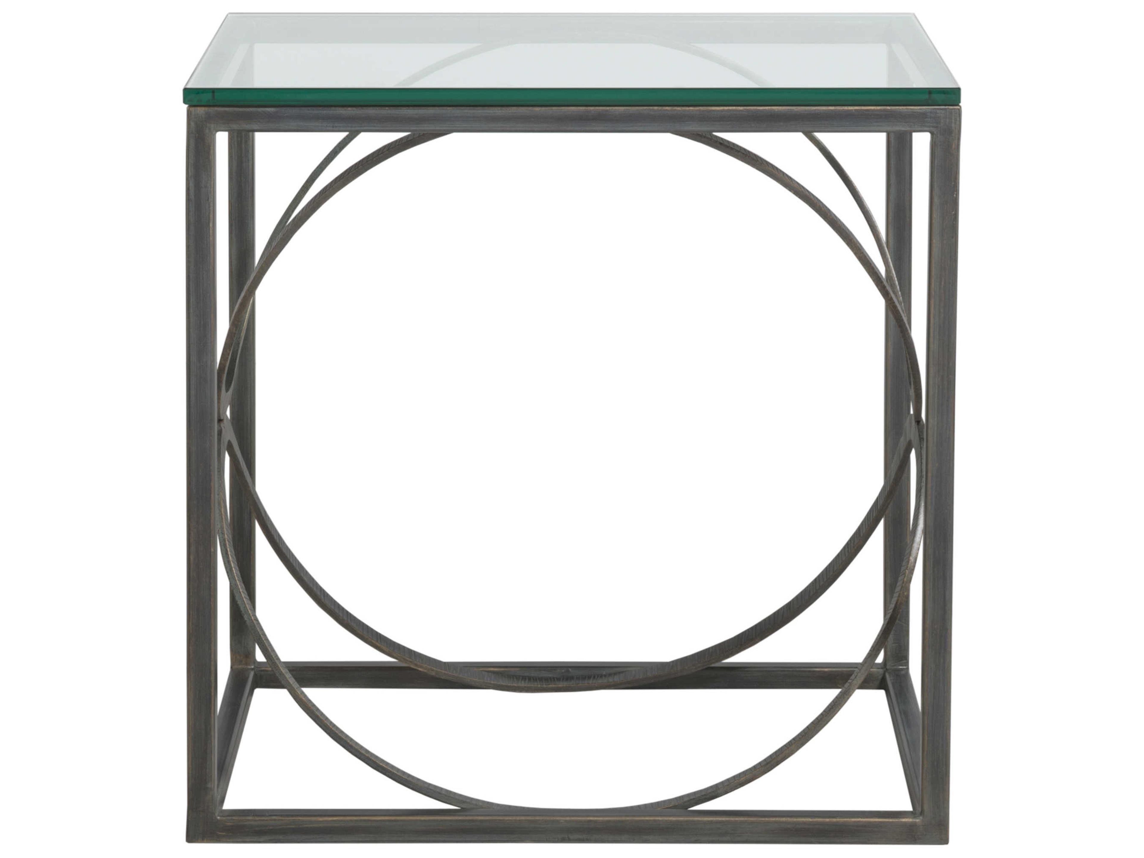 Artistica Metal Designs Ellipse Rectangular Glass End Table