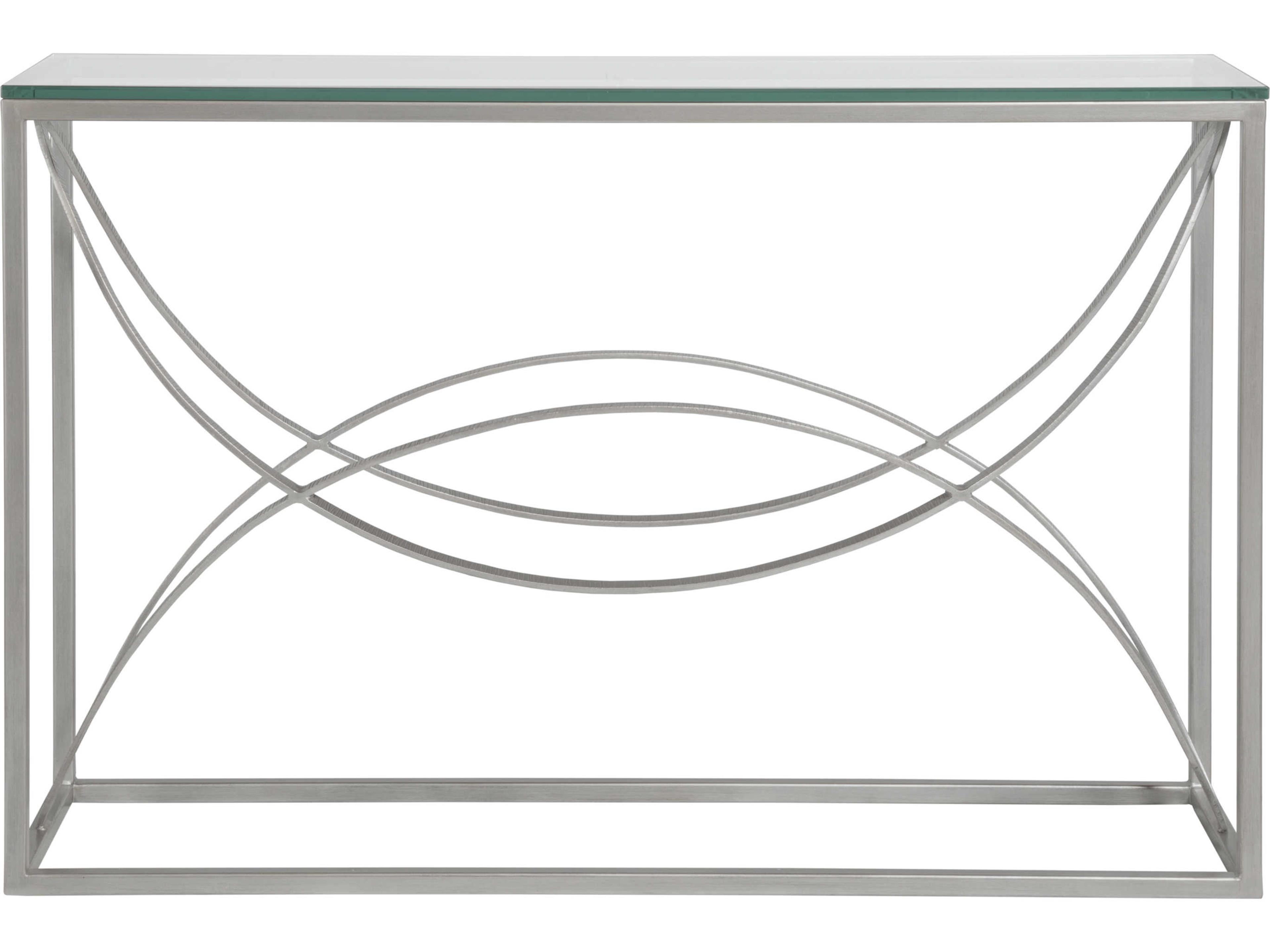 Artistica Metal Designs Ellipse Rectangular Glass Argento Console Table