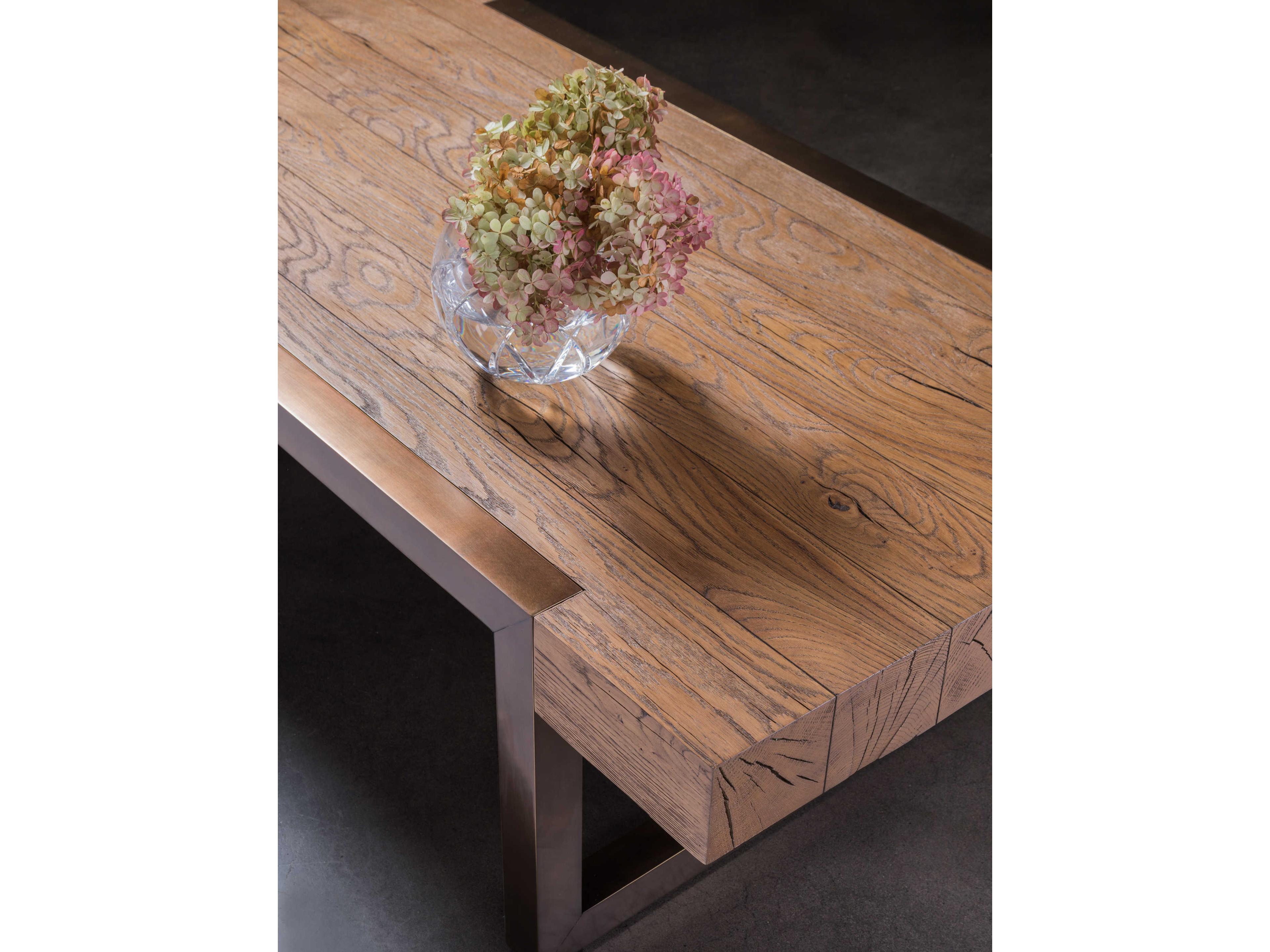 Artistica Signature Designs Canto Rectangular Wood Honey Brown Bronze Cocktail Table