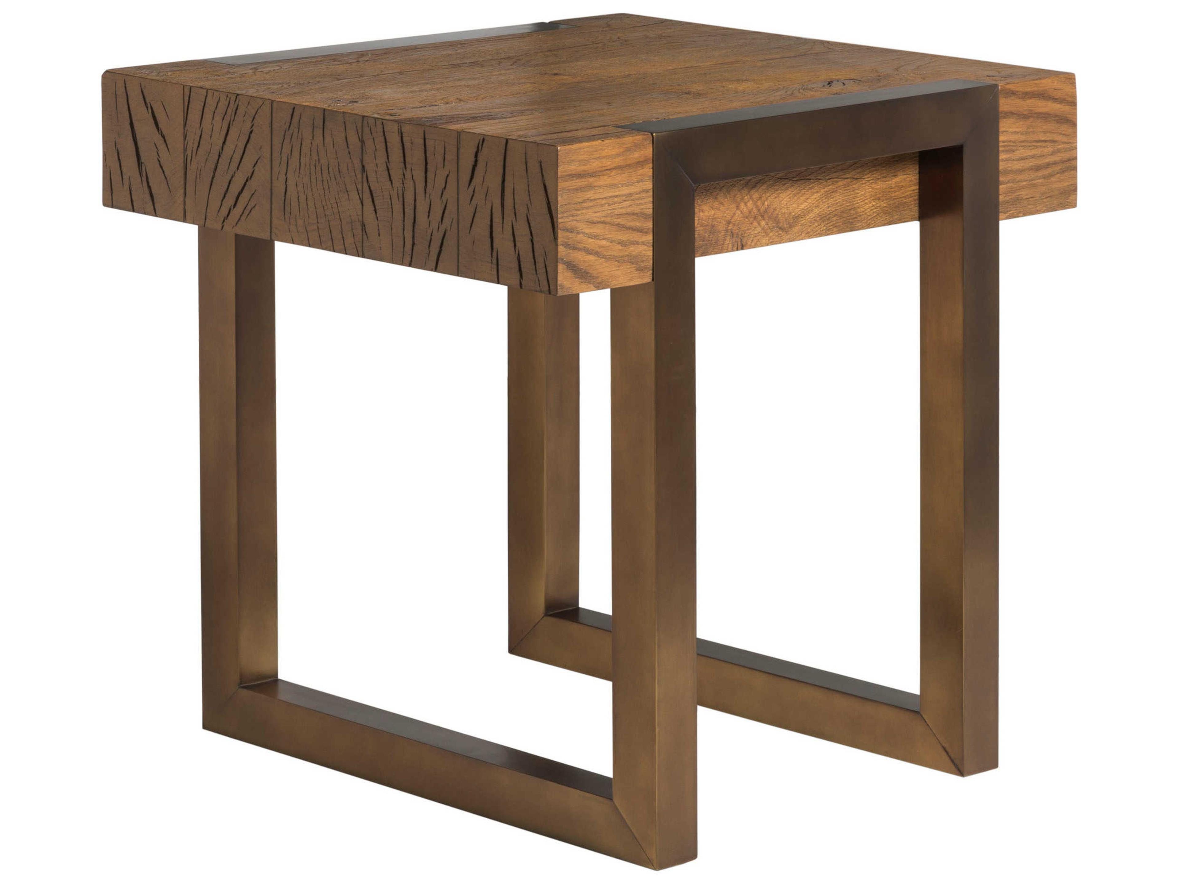 Artistica Signature Designs Canto Rectangular Wood Honey Brown Bronze End Table