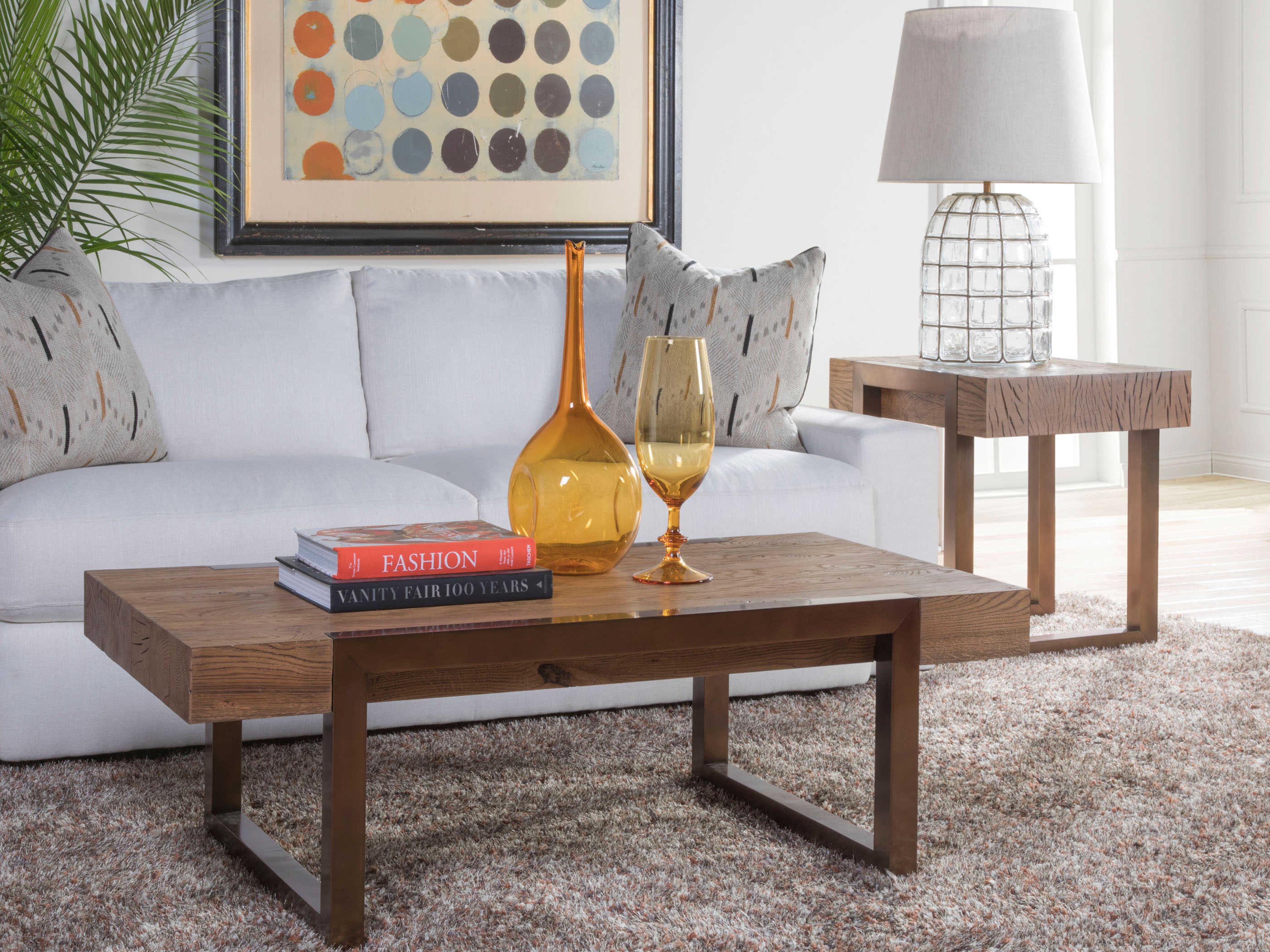 Artistica Signature Designs Canto Rectangular Wood Honey Brown Bronze End Table