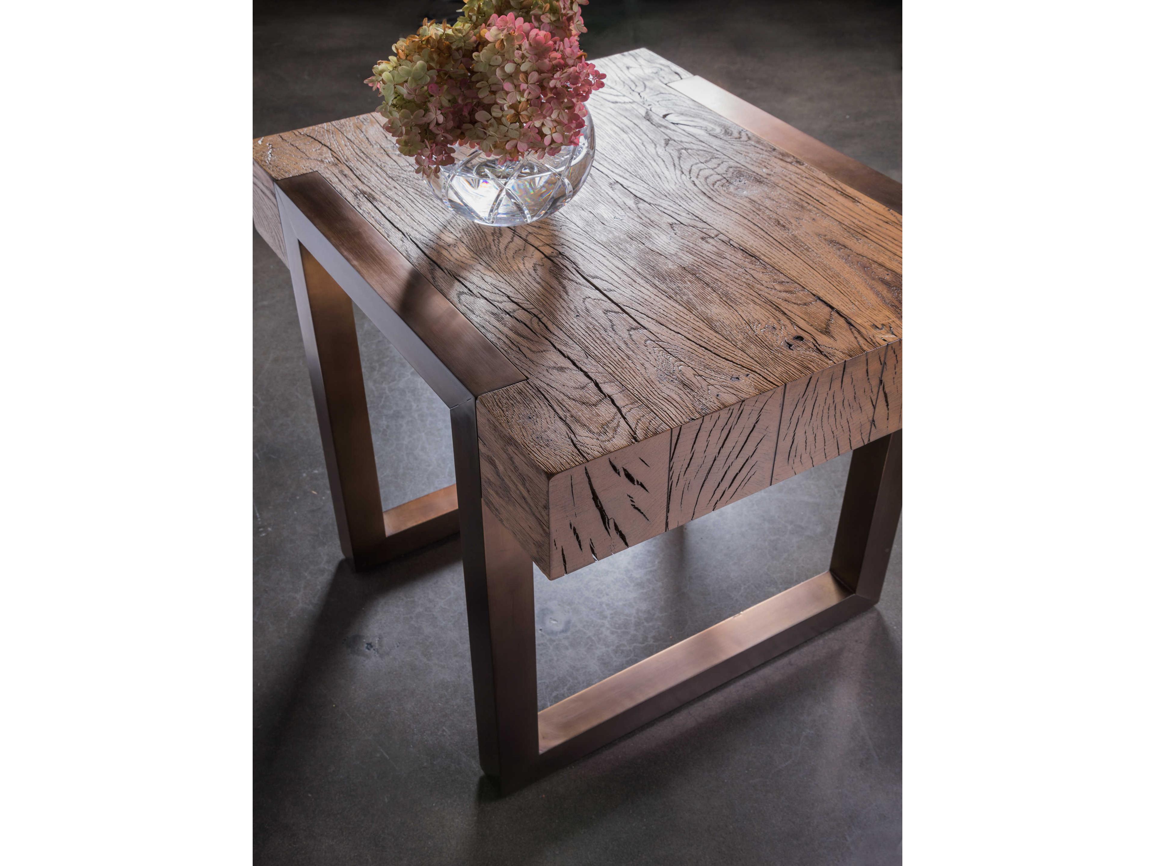 Artistica Signature Designs Canto Rectangular Wood Honey Brown Bronze End Table