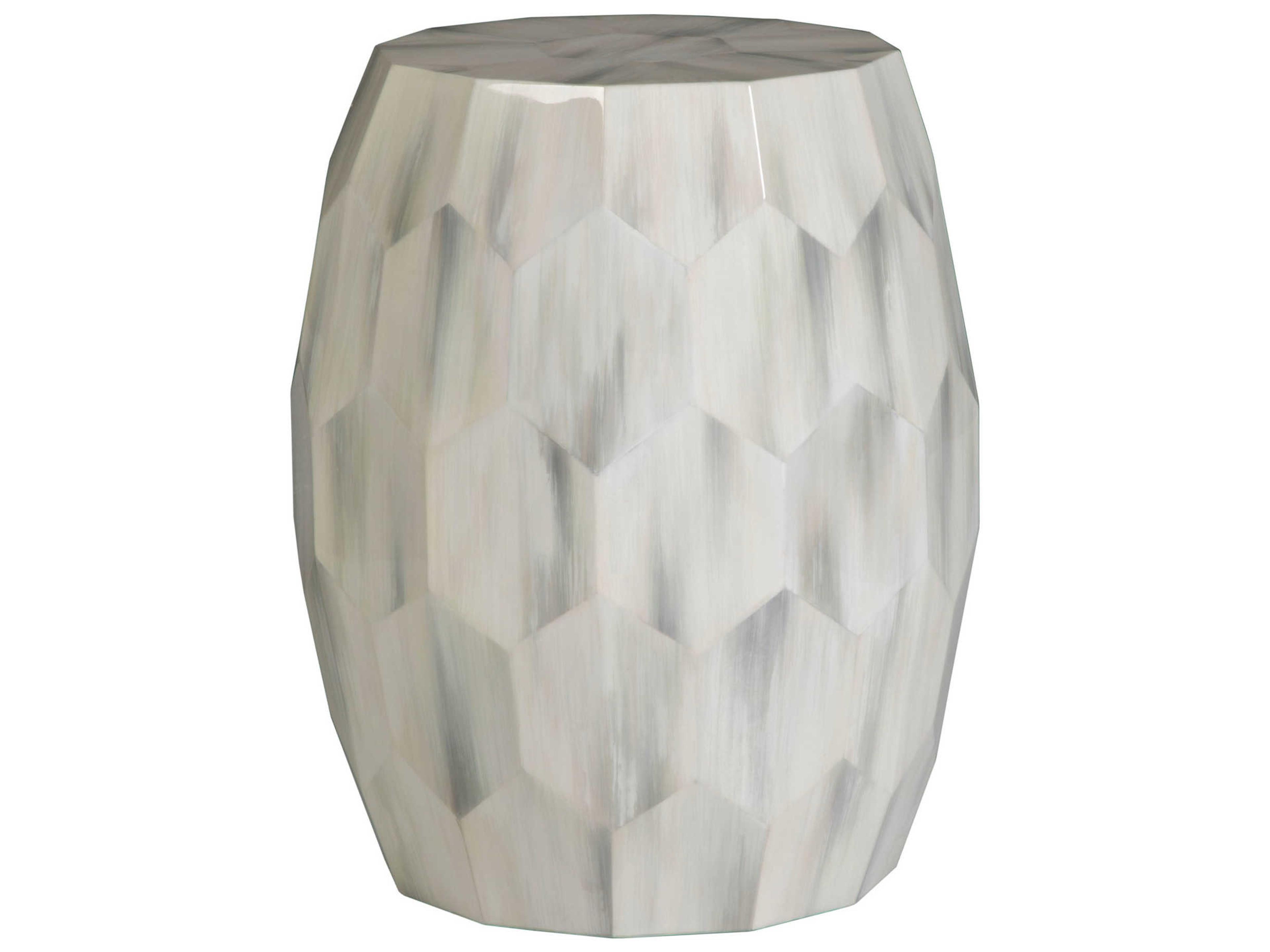 Artistica Signature Designs Bello Round White Gray Bone End Table