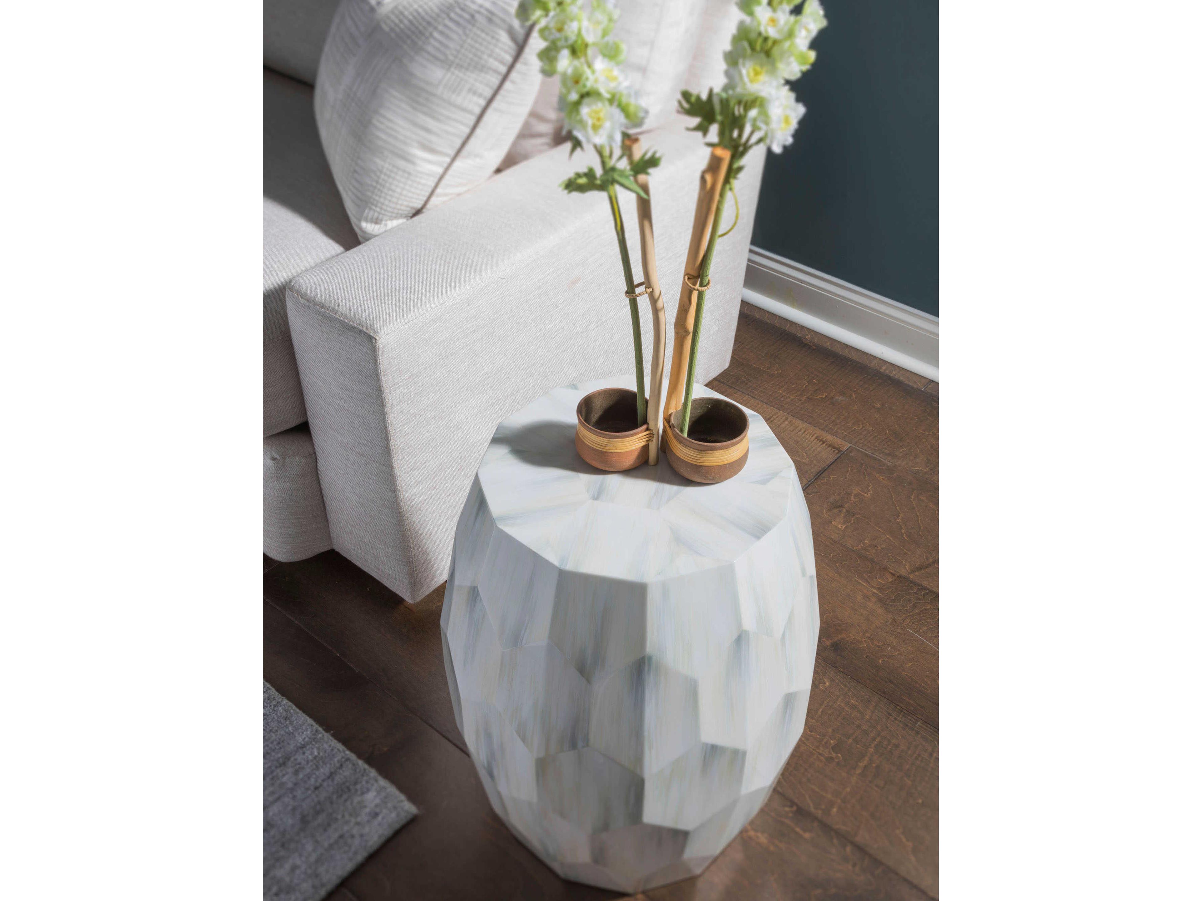 Artistica Signature Designs Bello Round White Gray Bone End Table