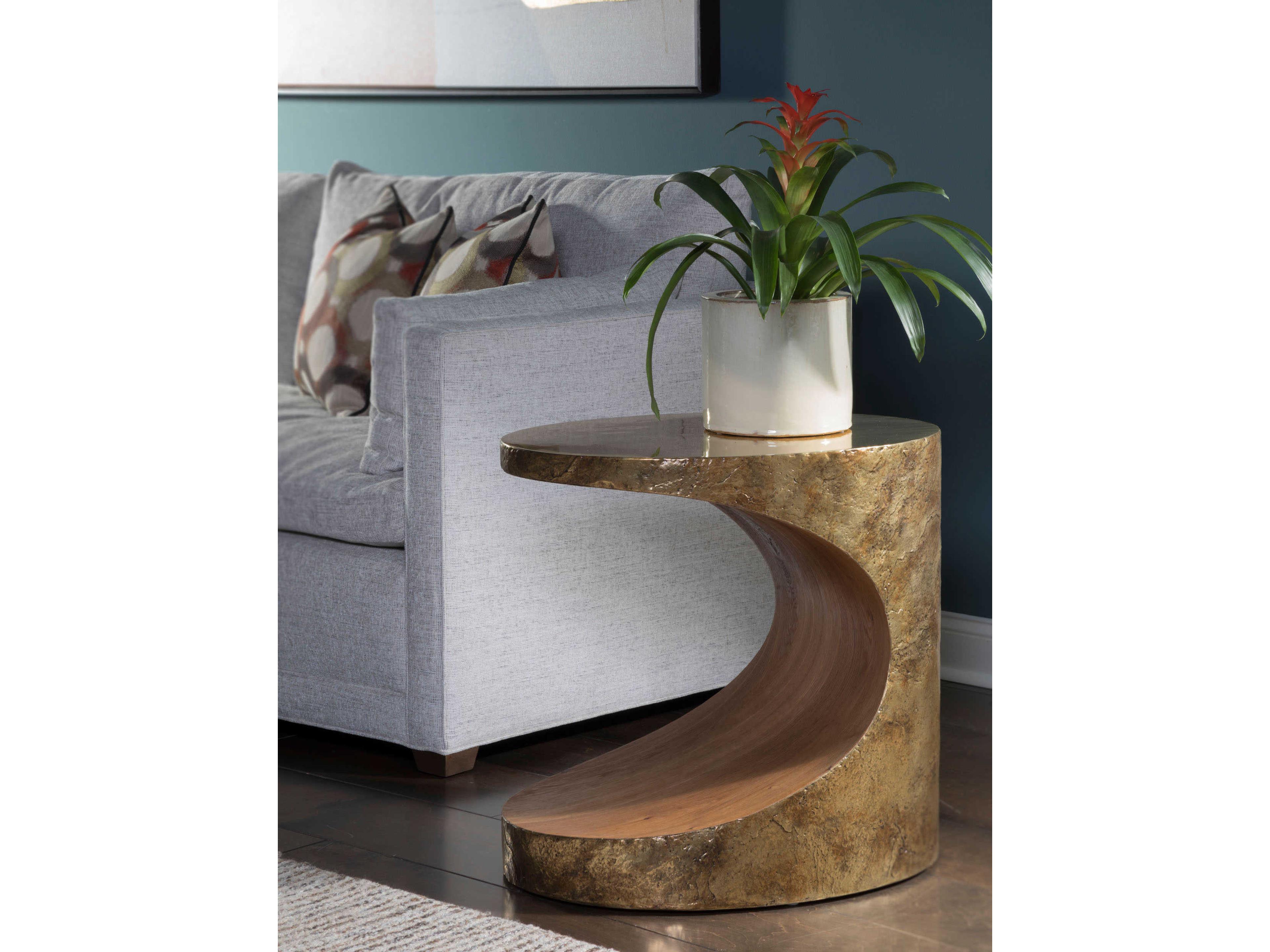Artistica Signature Designs Thornton Oval Wood Antique Bronze End Table