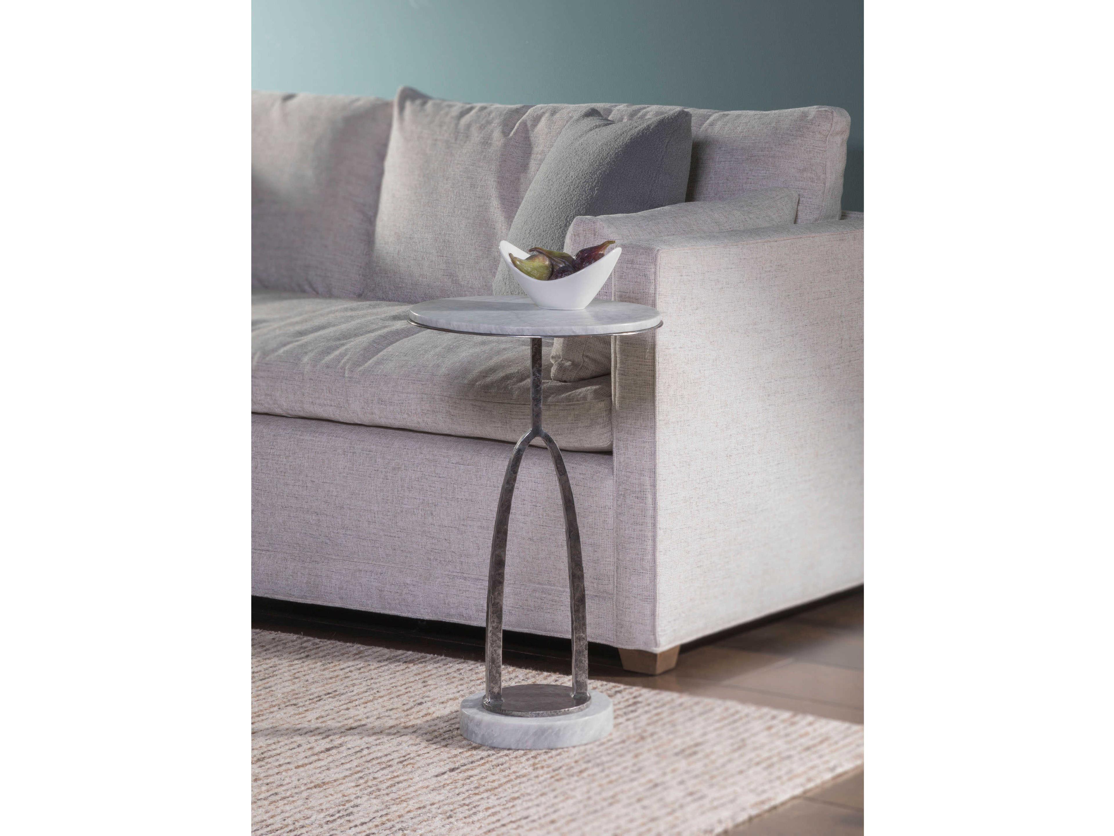 Artistica Signature Designs Vega Round Marble Antique Iron End Table