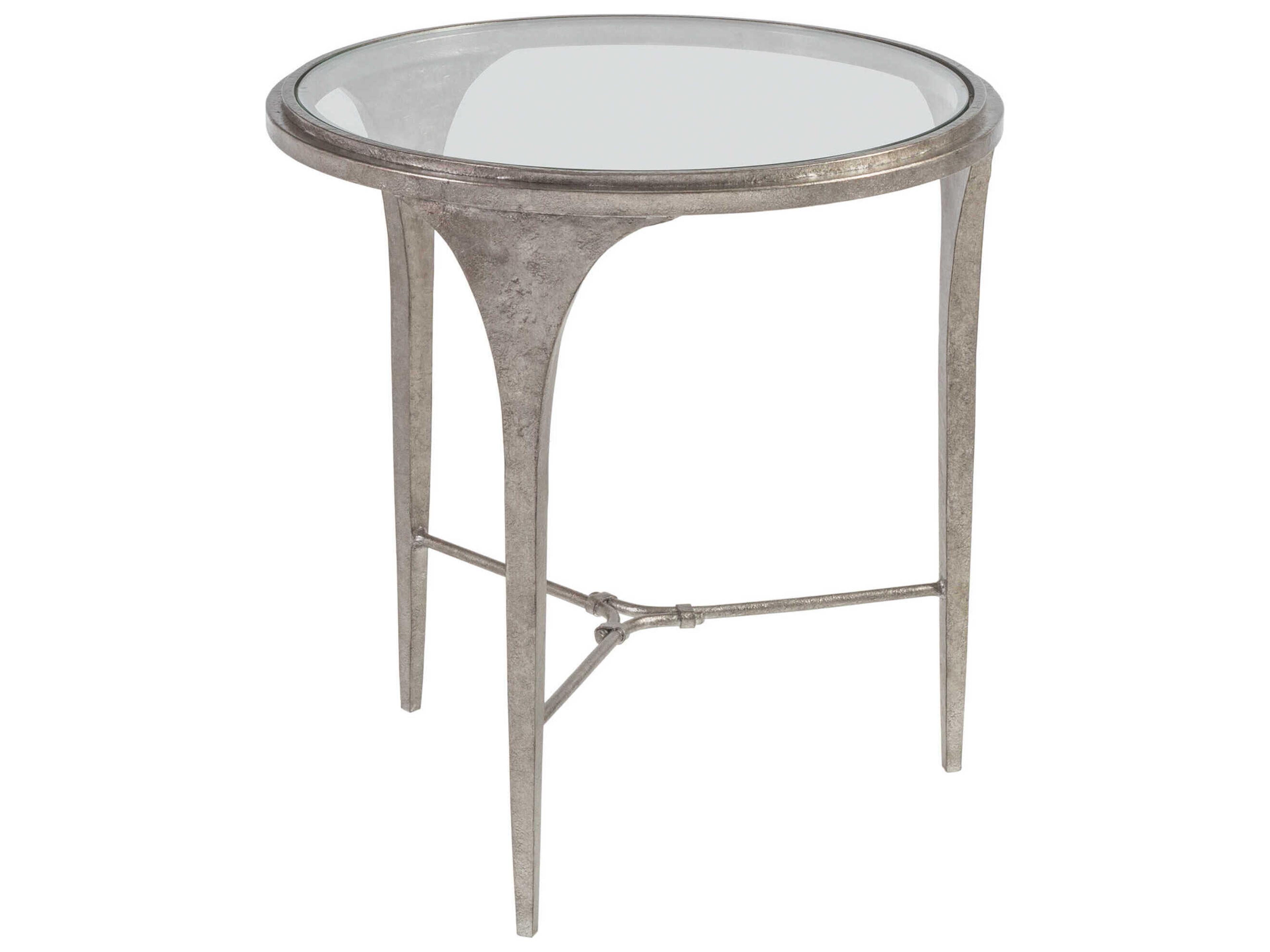 Signature Designs Round Glass Porto End Table
