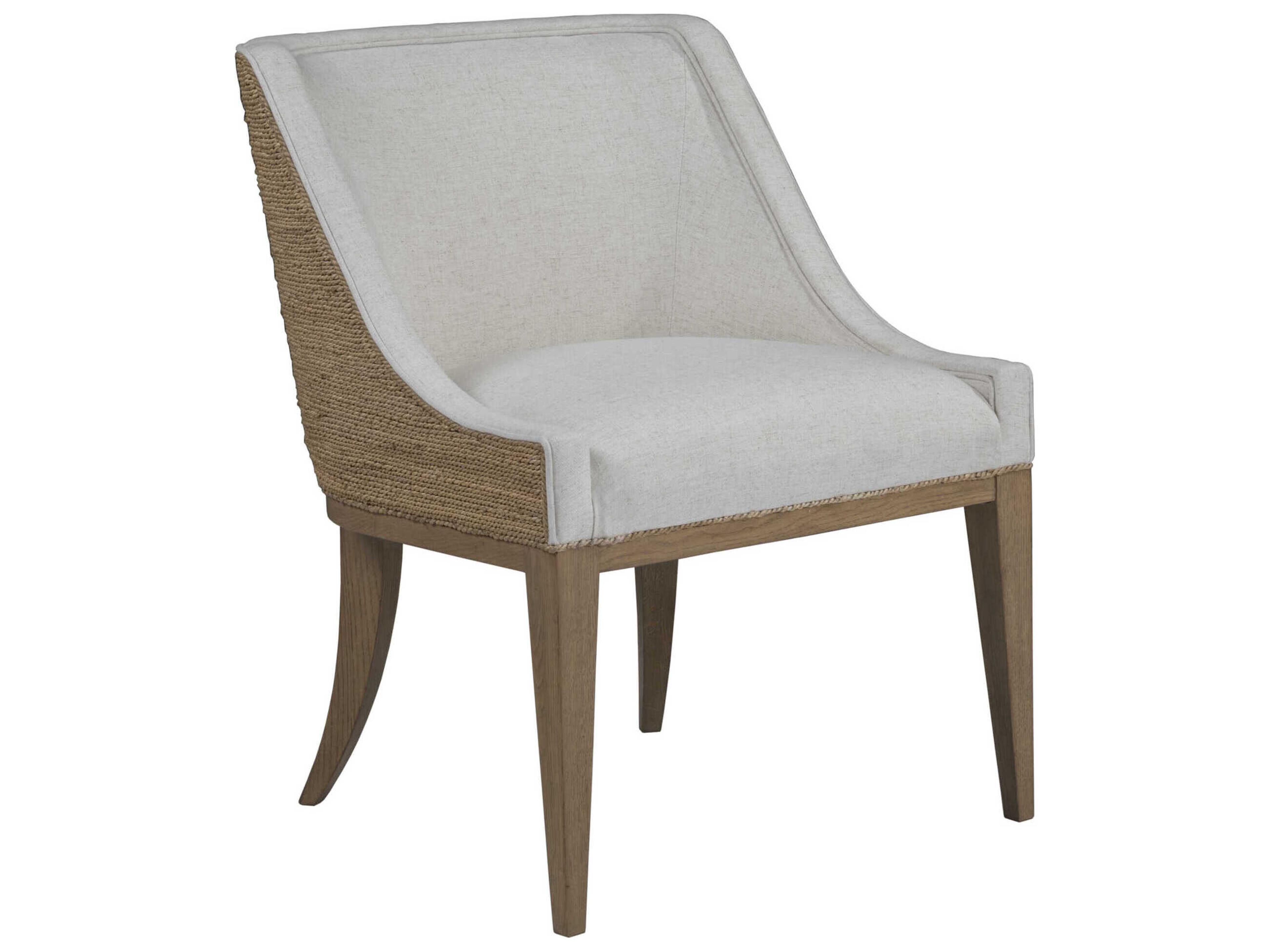 Simpatico Oak Wood White Upholstered Armless Dining Chair