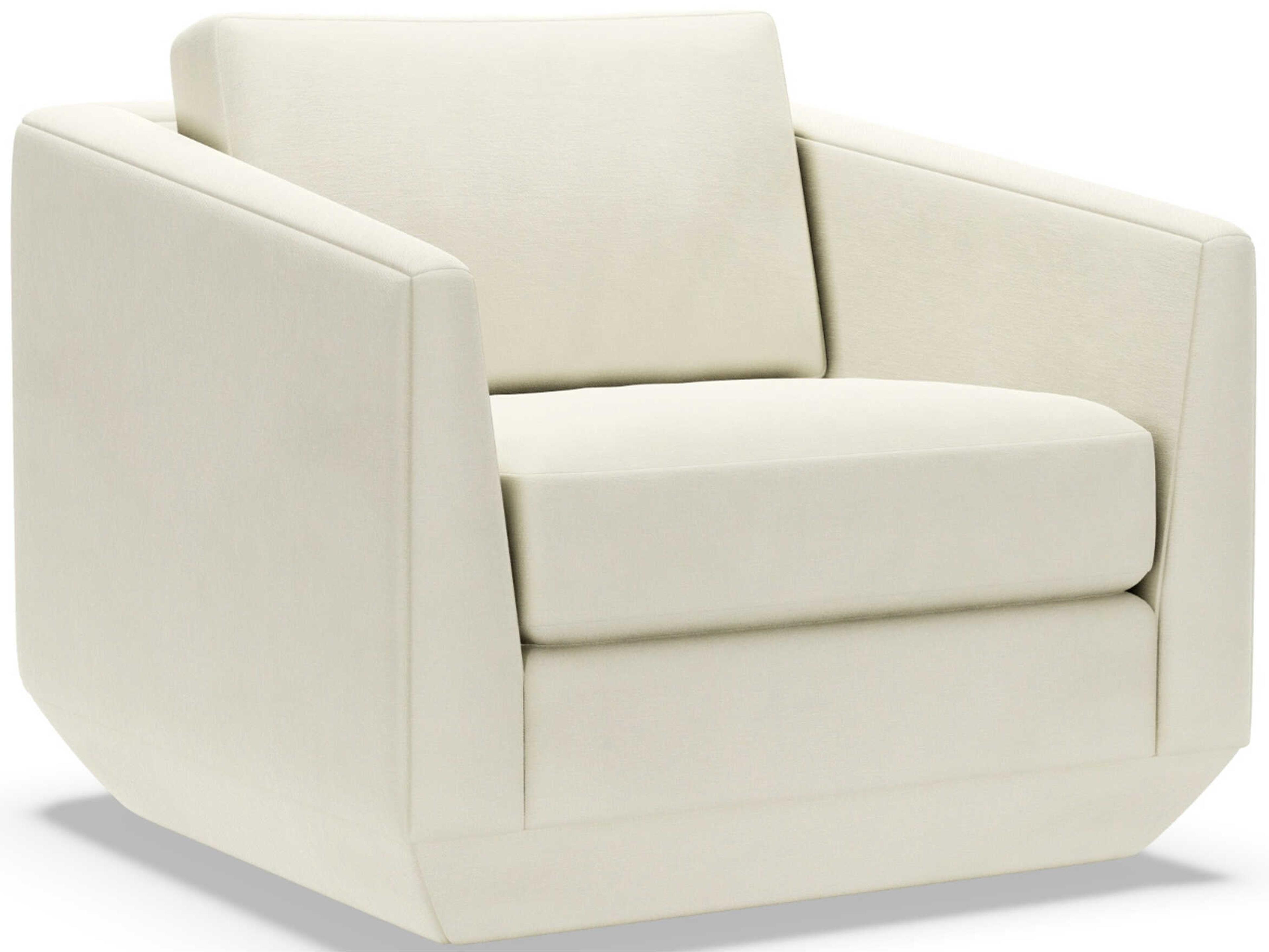 Upholstery Veronica Swivel White Accent Chair