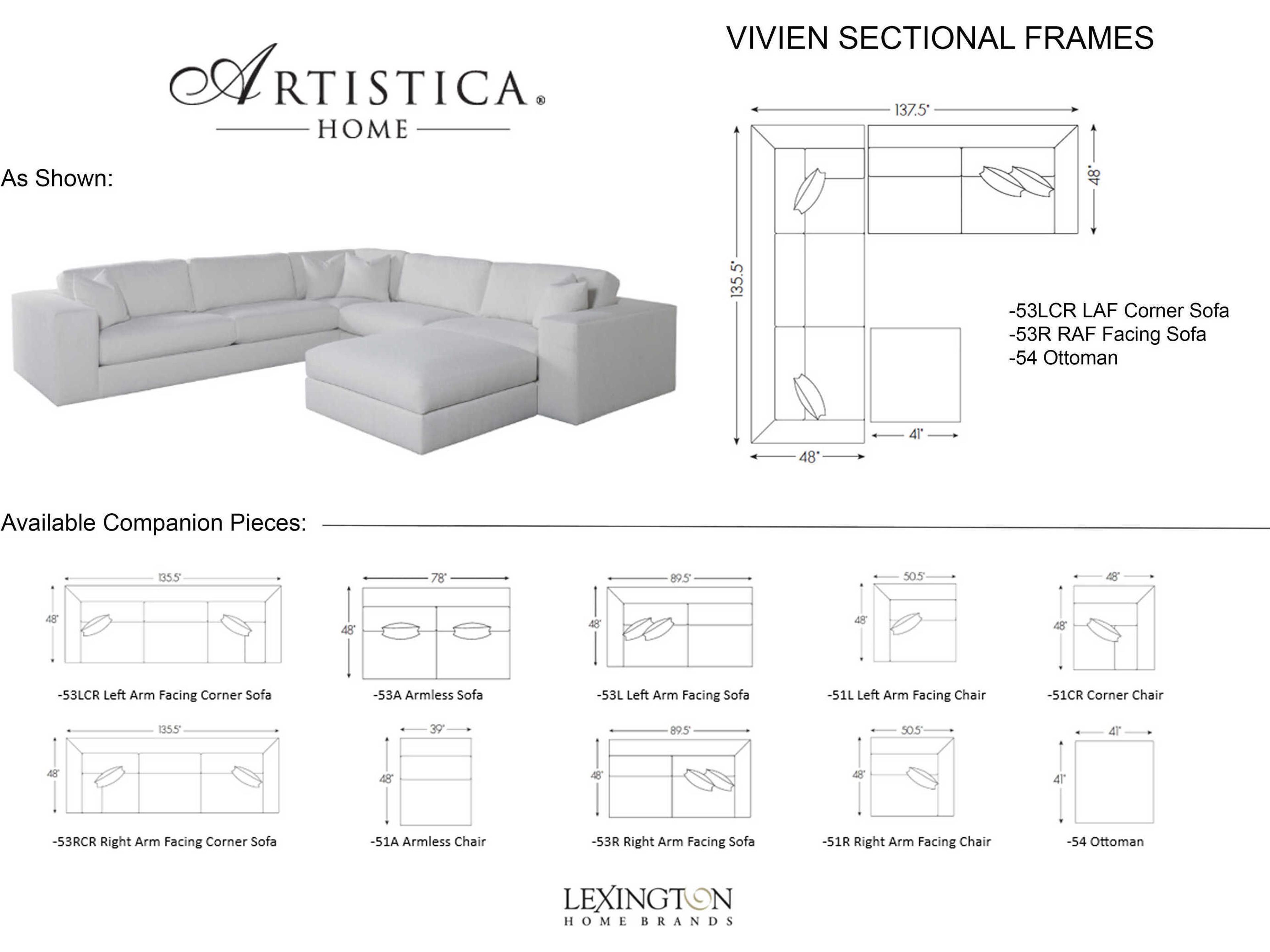 Artistica Upholstery Vivien White Upholstered Sectional Sofa