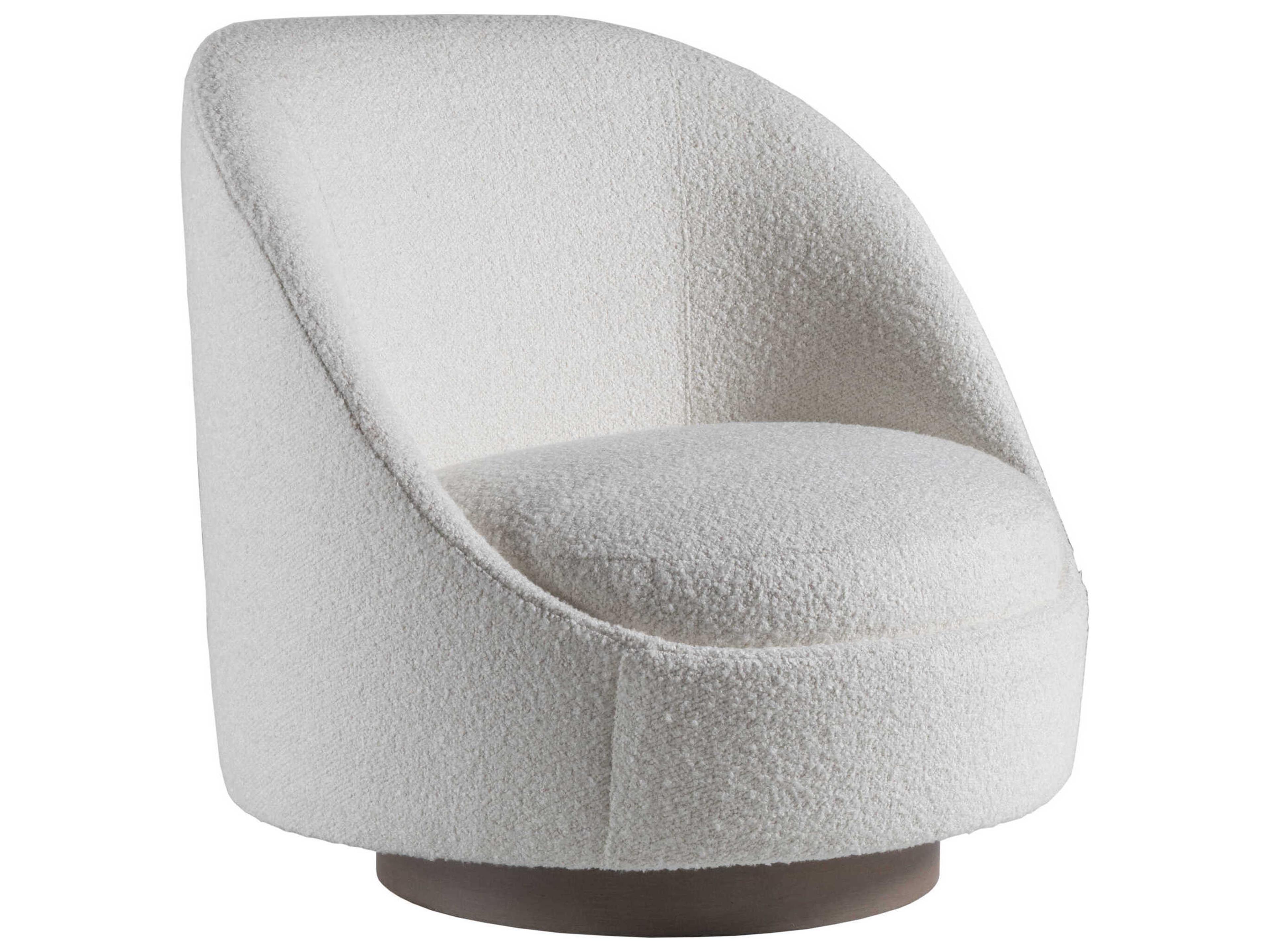 Artistica Upholstery Swivel White Accent Chair Genevieve