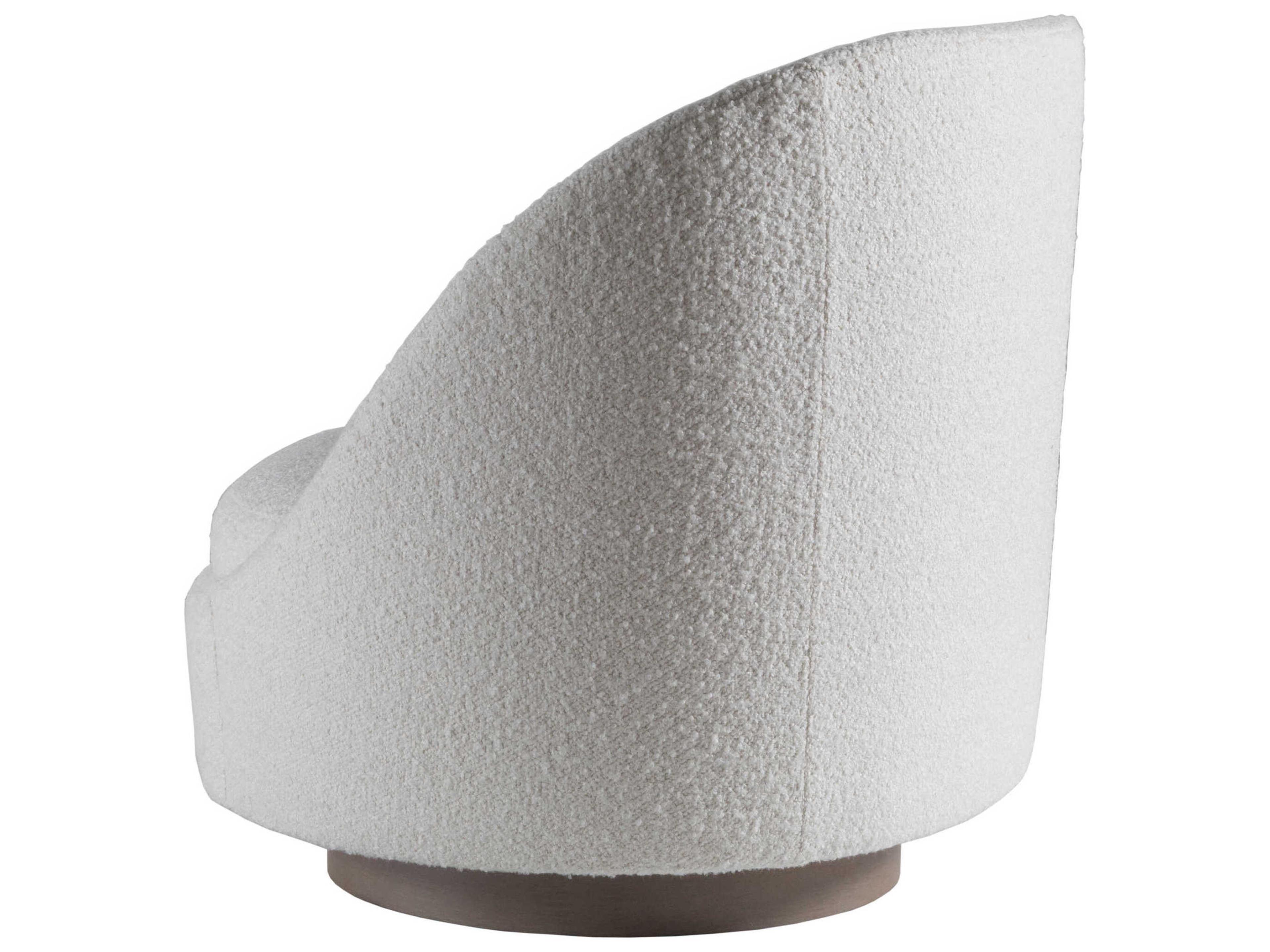 Artistica Upholstery Swivel White Accent Chair Genevieve