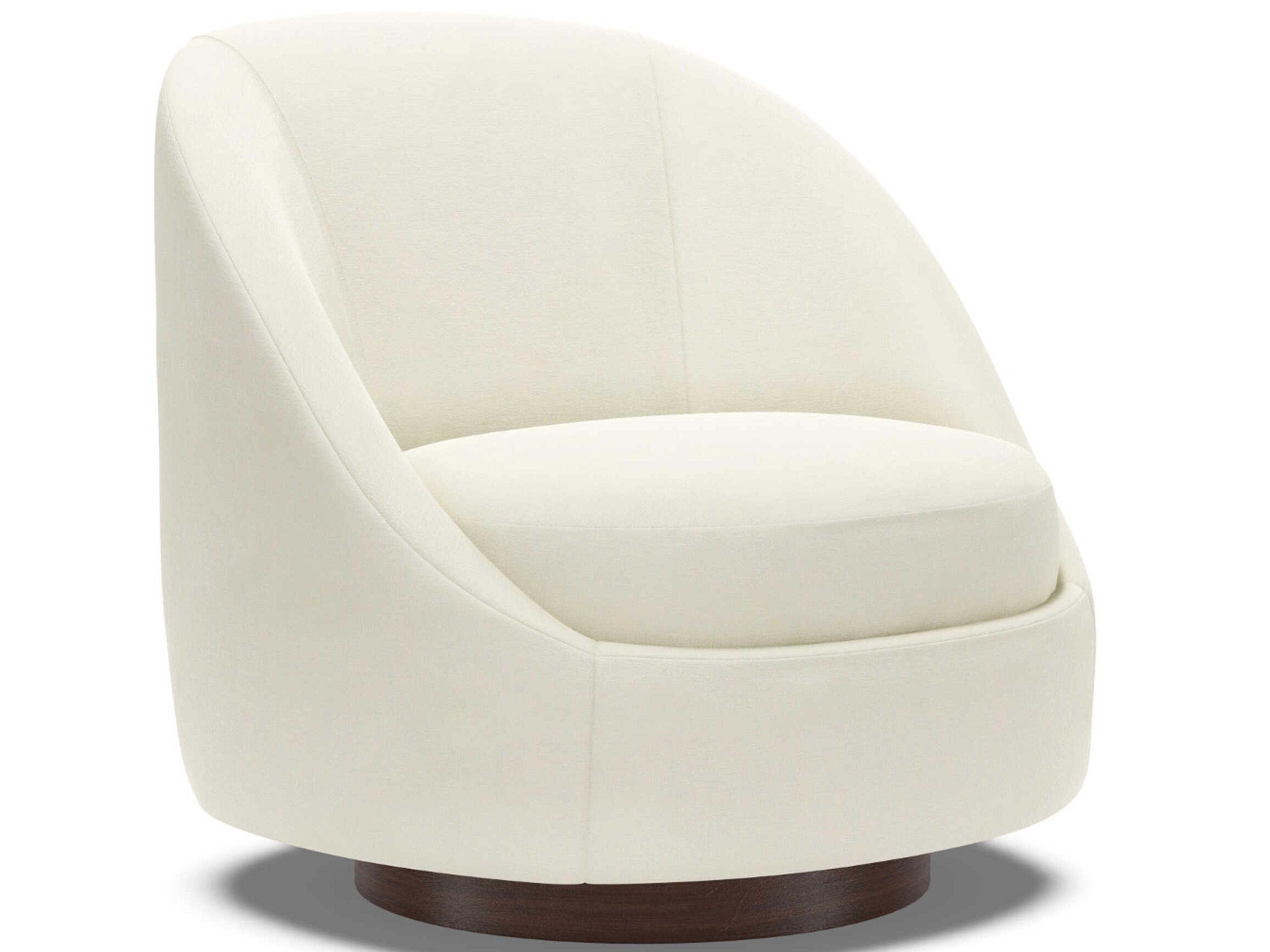 Upholstery Genevieve Swivel White Accent Chair