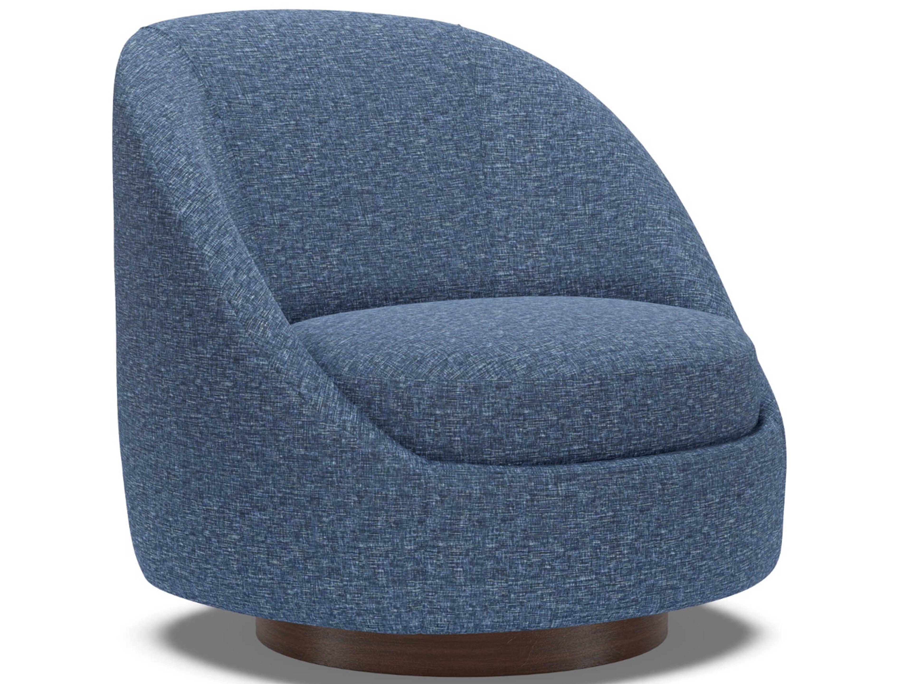 Upholstery Genevieve Swivel Blue Accent Chair