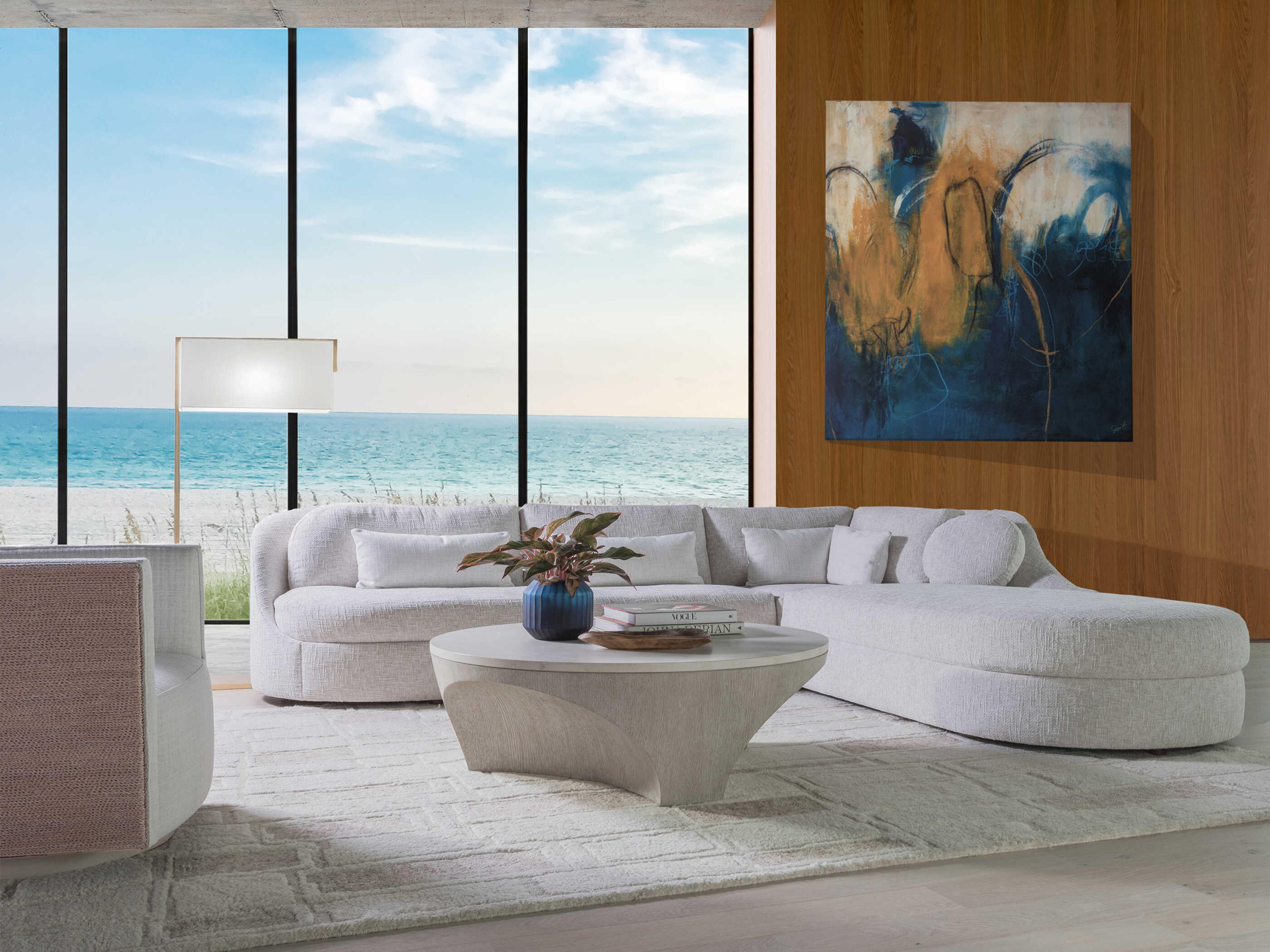 Artistica Upholstery Ava Gray Upholstered Sectional Sofa