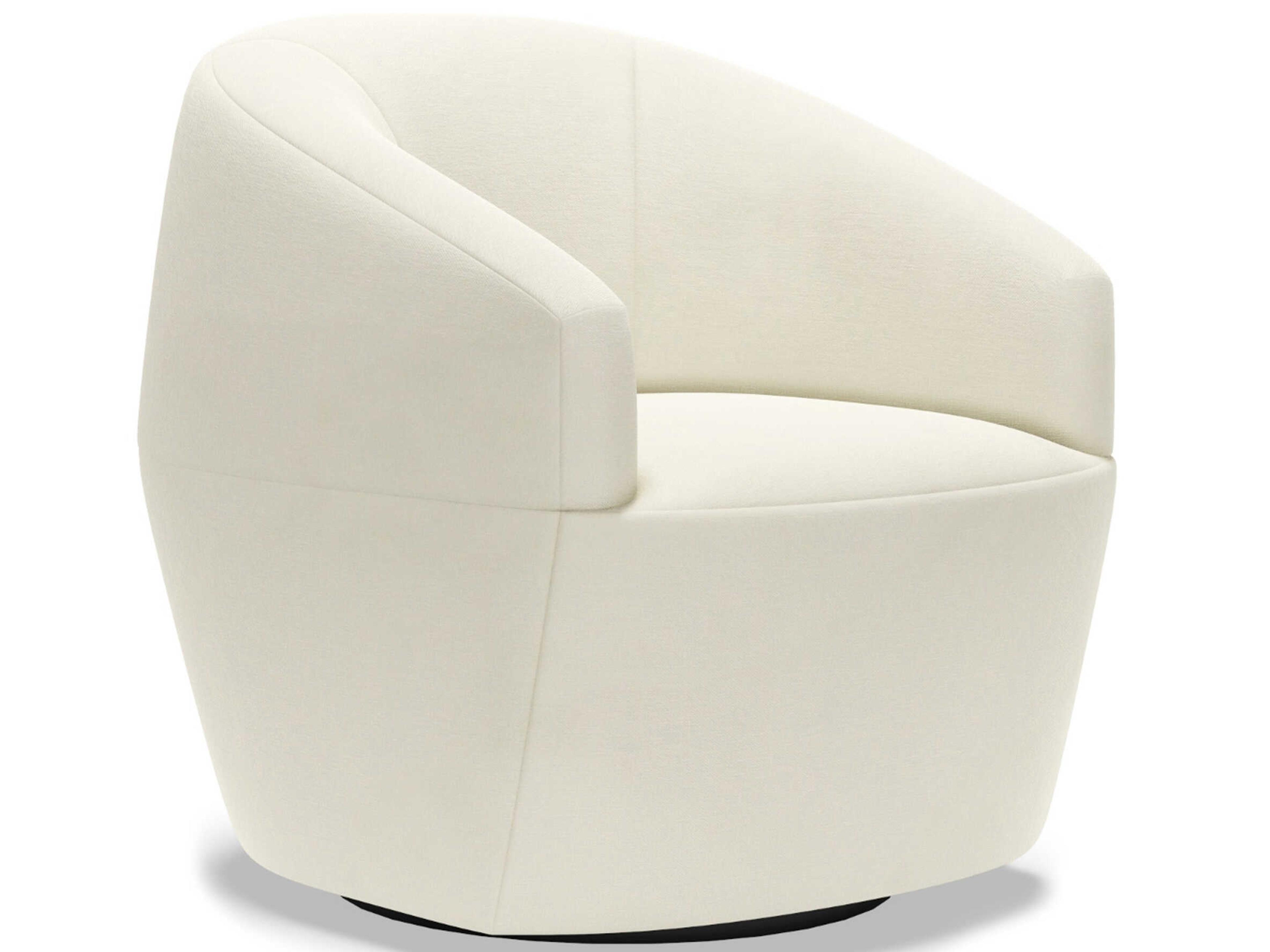 Upholstery Natalie Swivel White Accent Chair