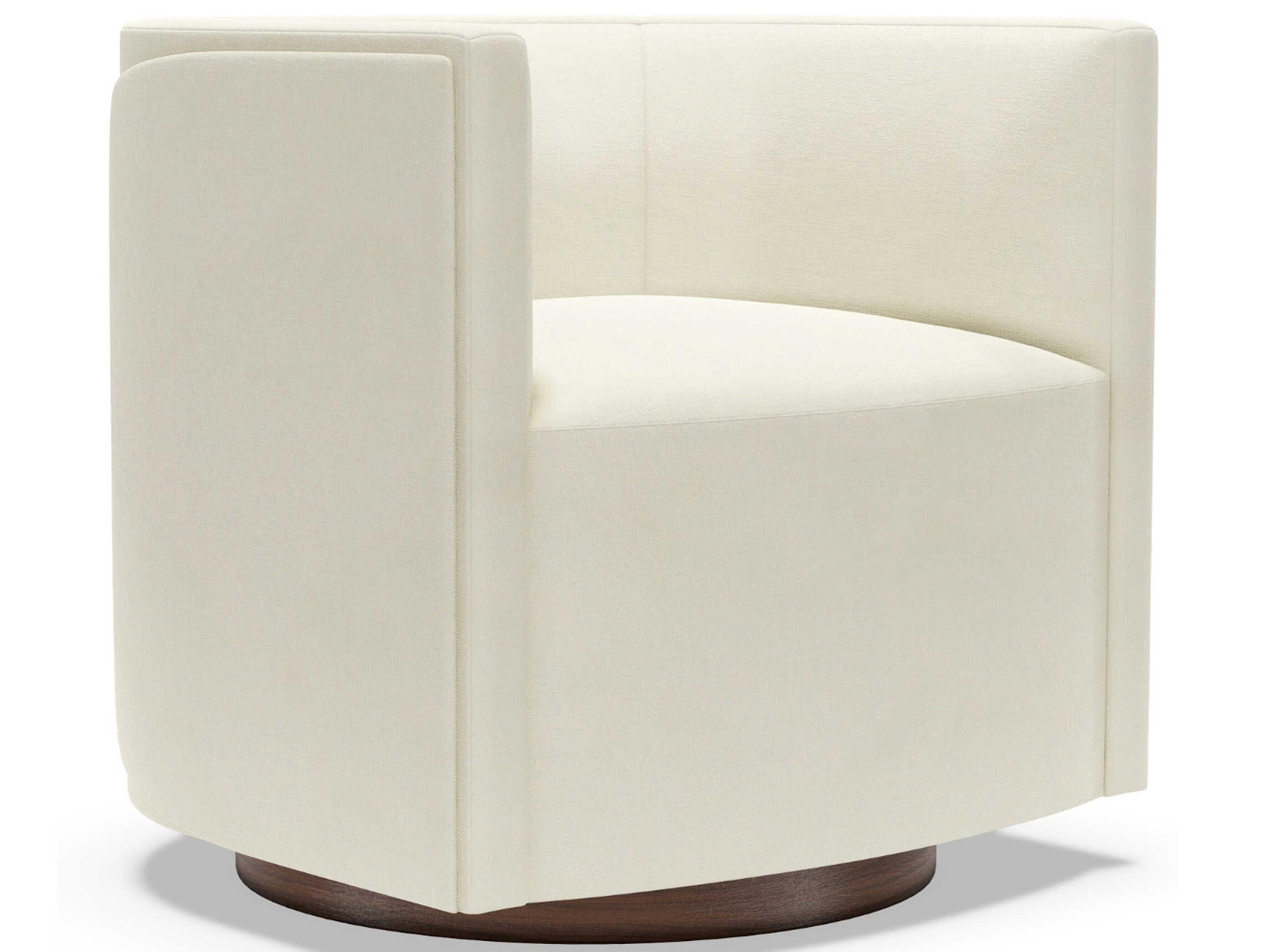 Upholstery Ingrid Swivel White Accent Chair