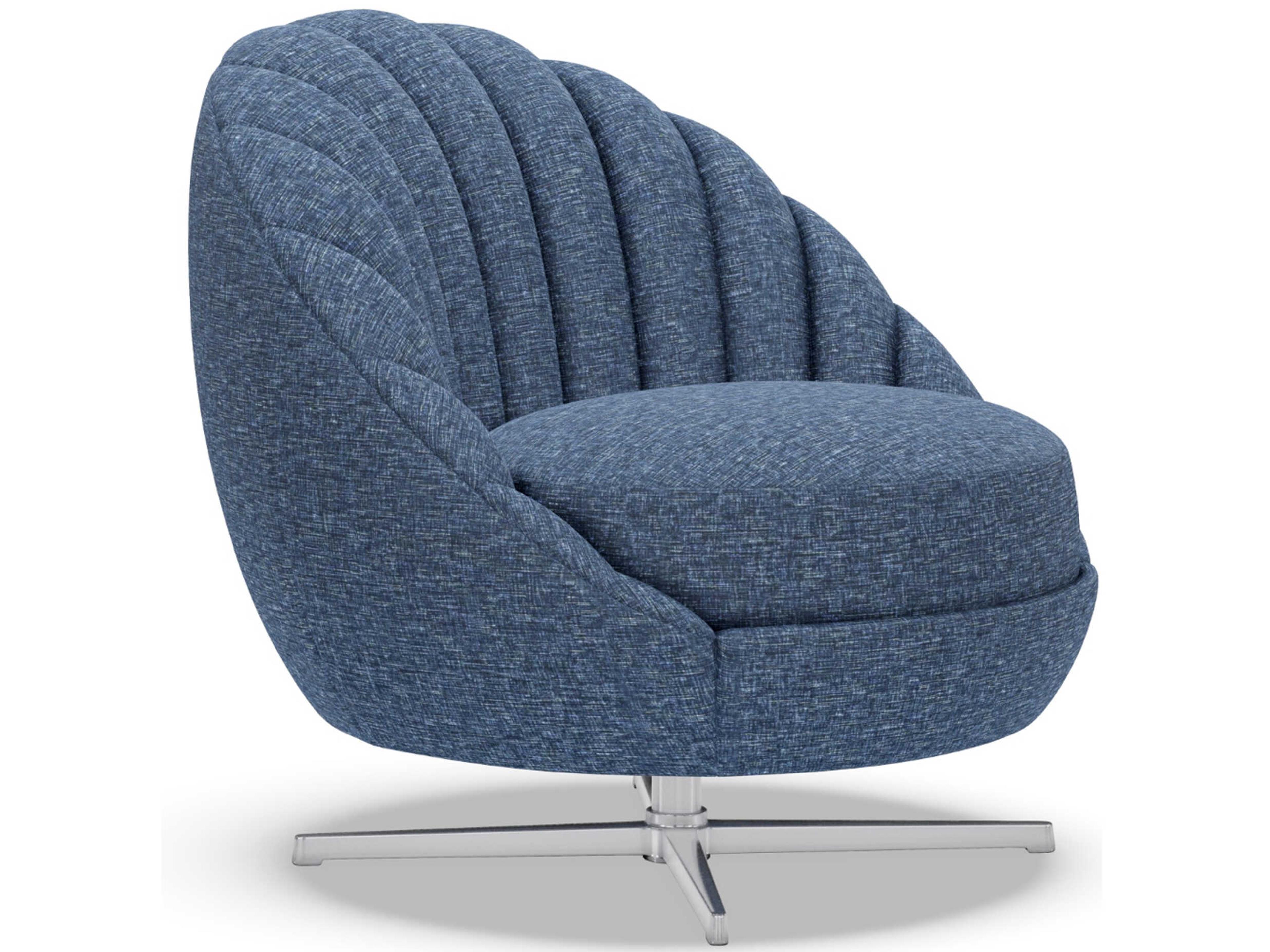 Upholstery Lucille Swivel Blue Accent Chair