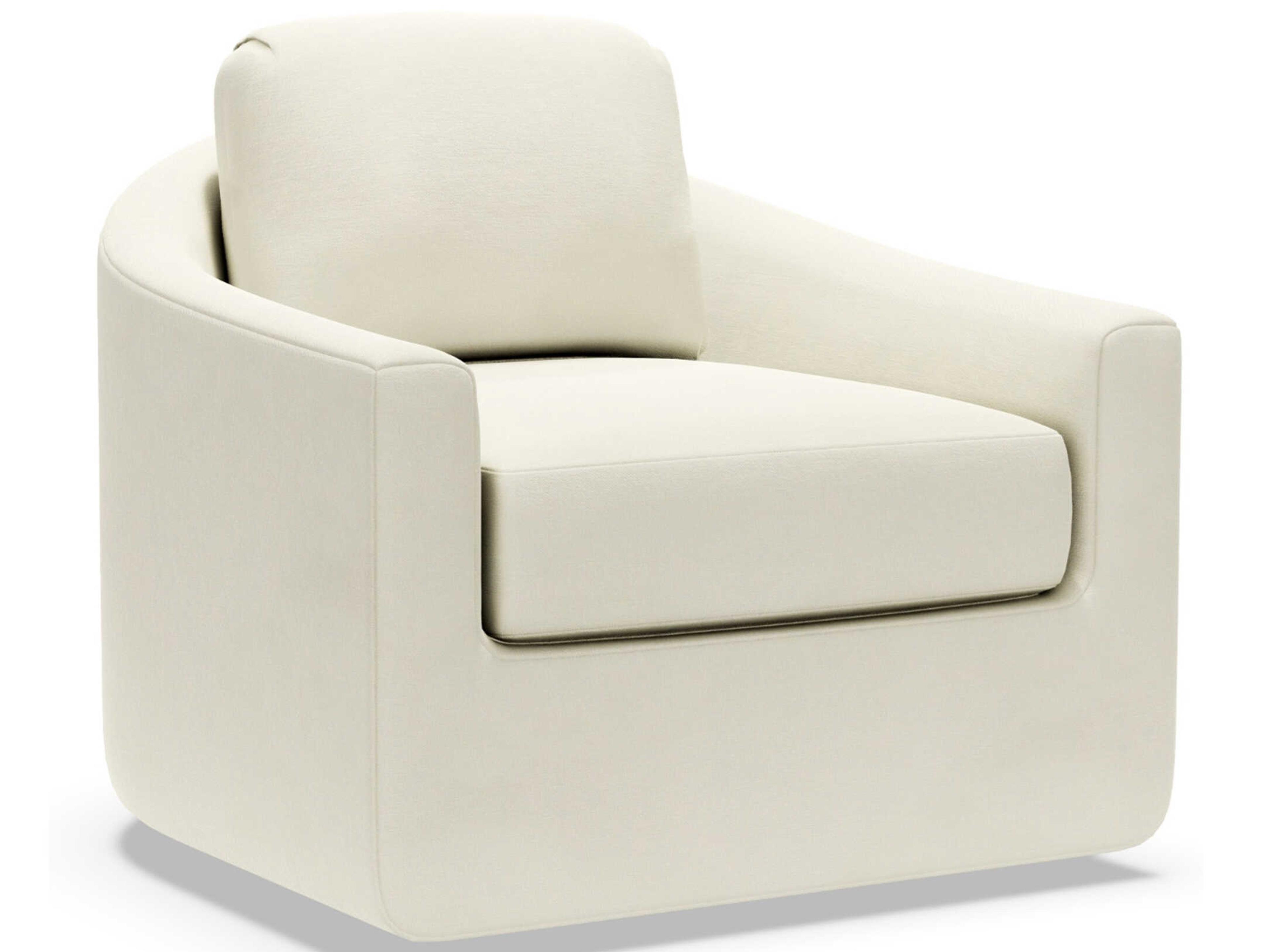 Upholstery Liz Swivel White Accent Chair