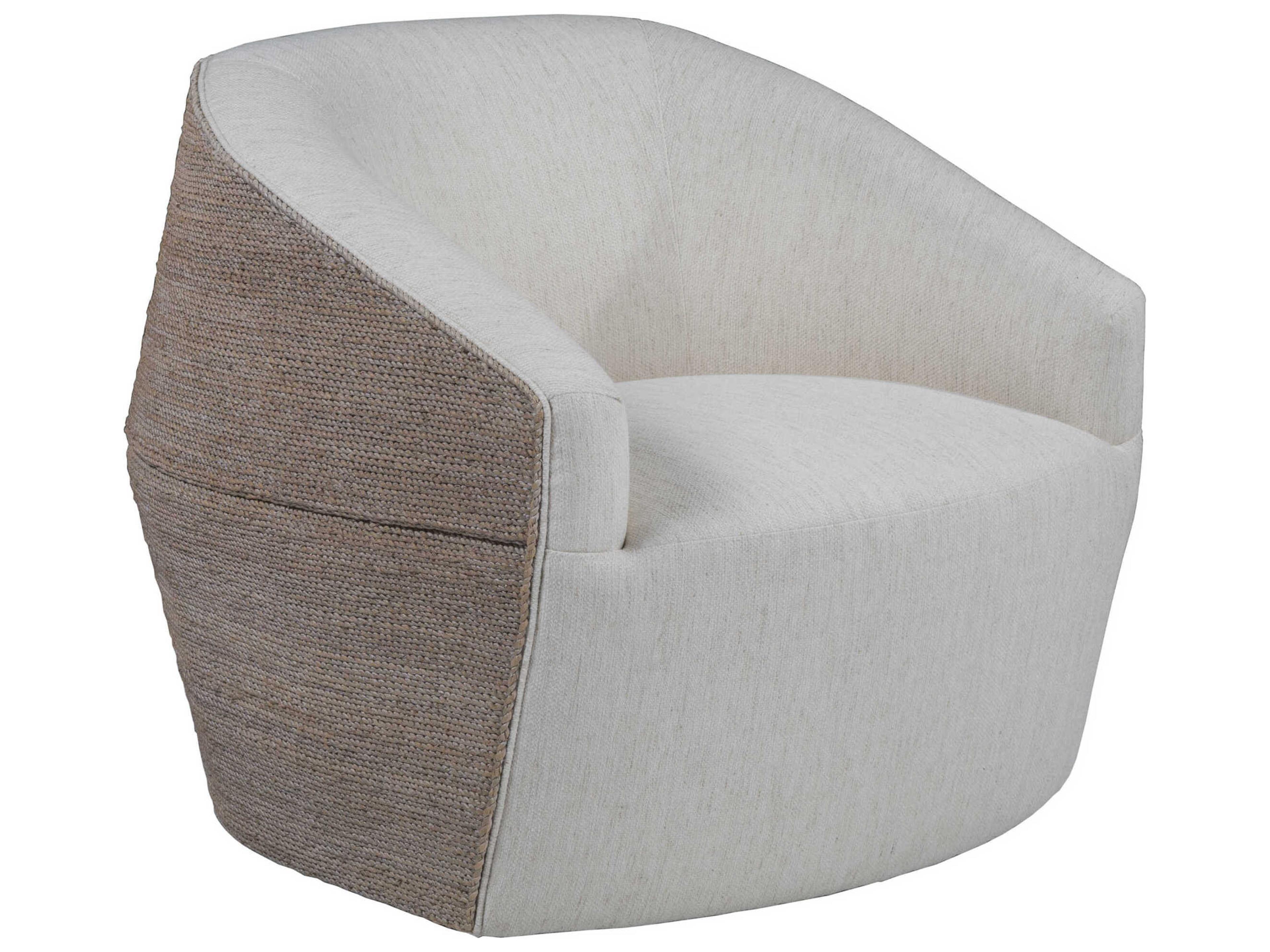 Upholstery Natalie Swivel White Accent Chair