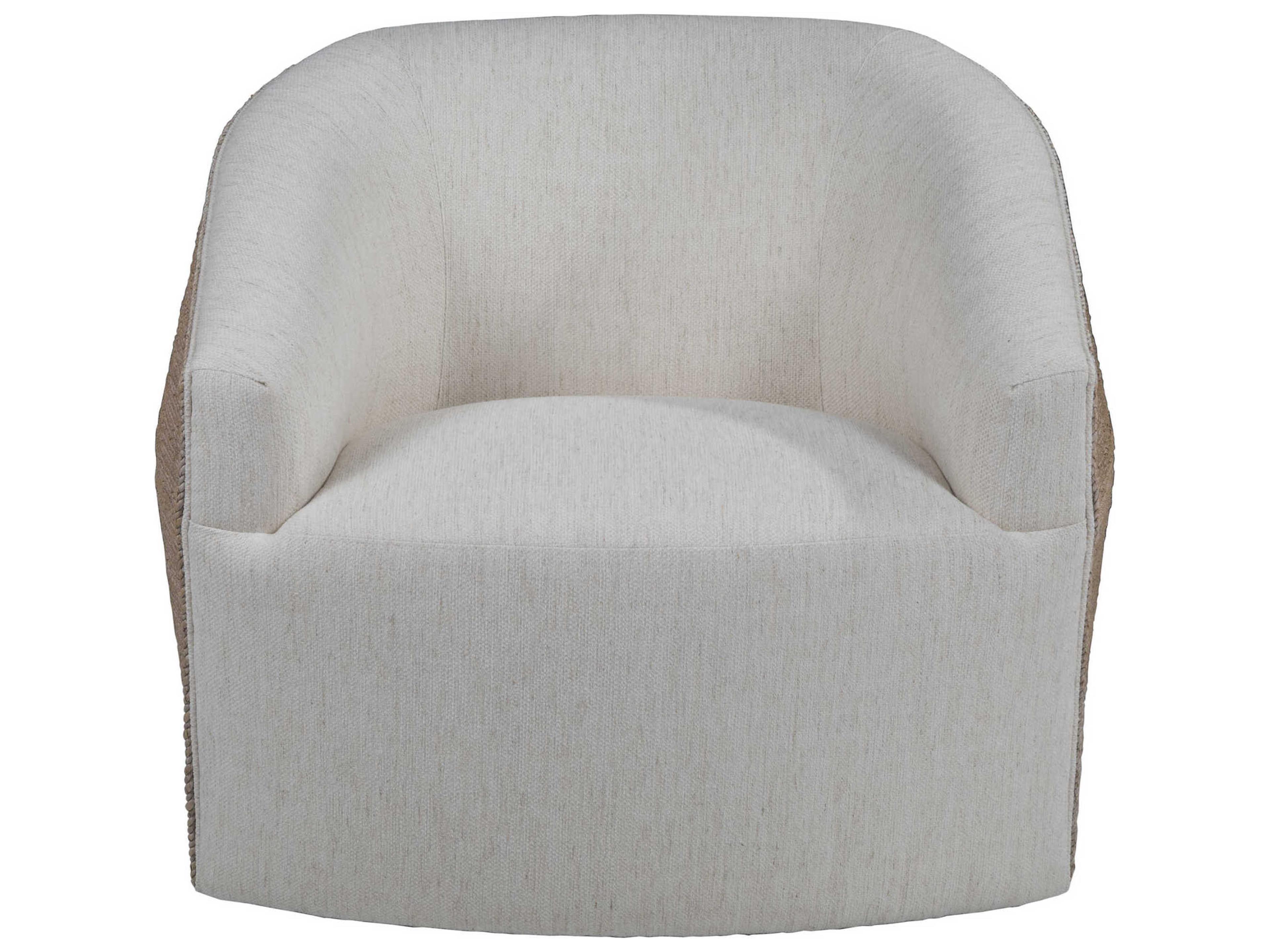 Artistica Upholstery Natalie Swivel White Accent Chair