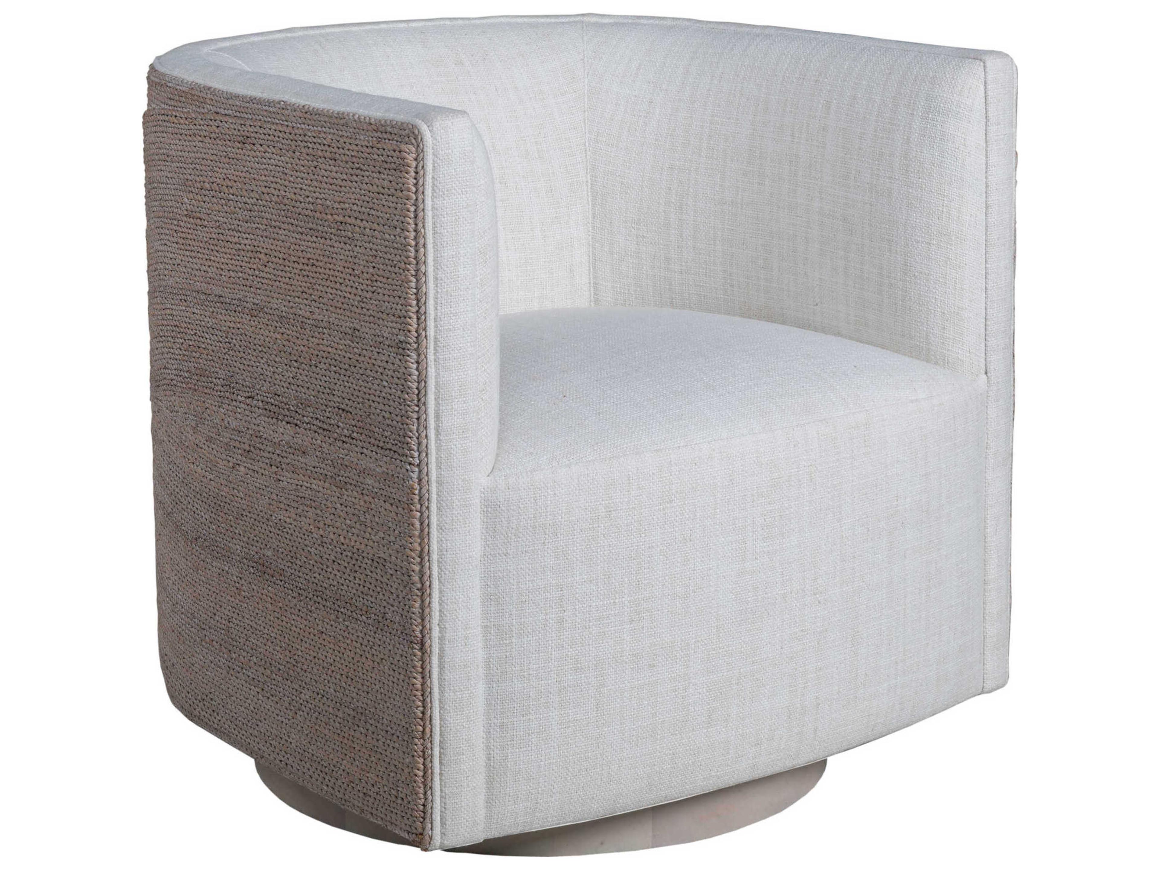 Upholstery Ingrid Swivel White Accent Chair